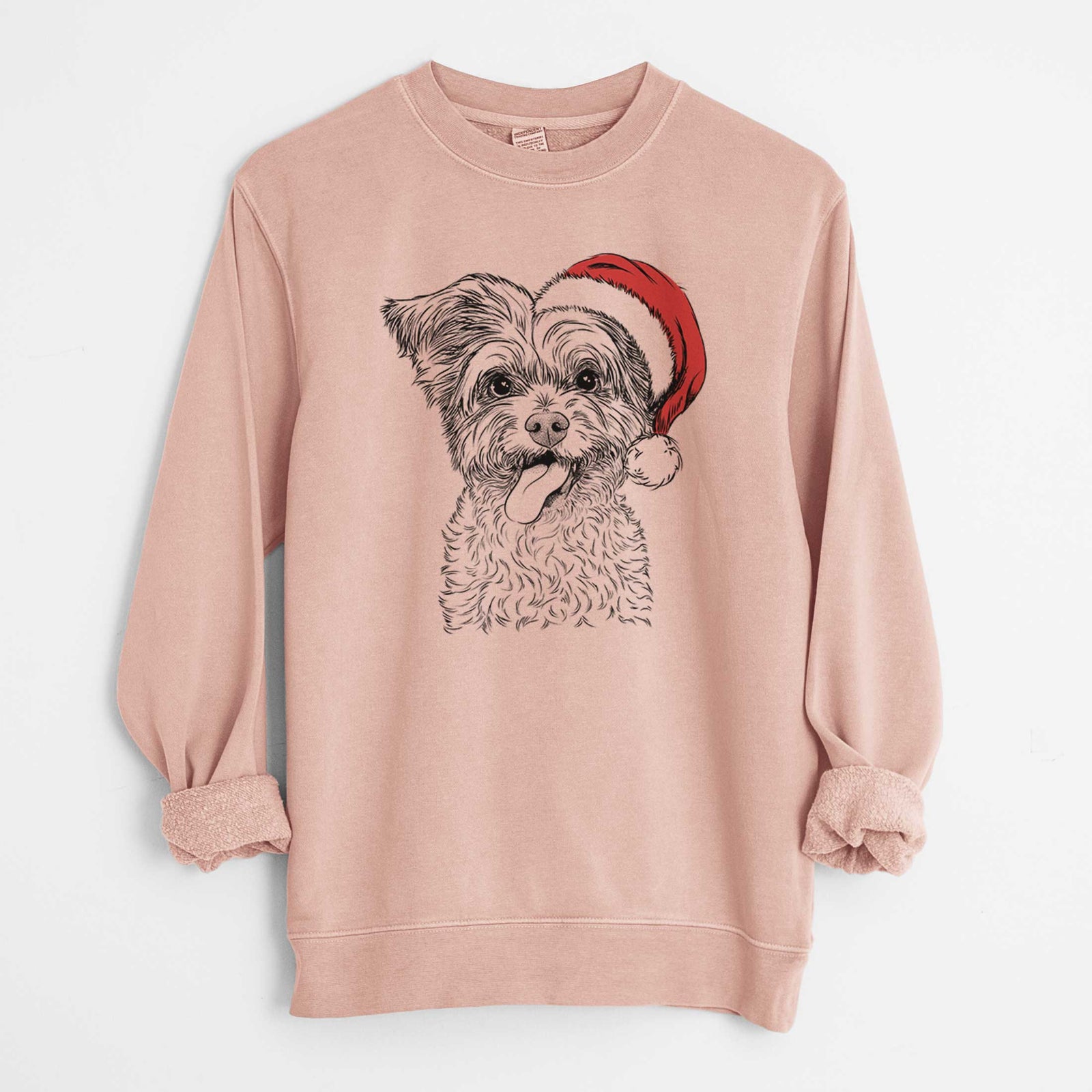 Santa Sweetie the Terrier Mix - Unisex Pigment Dyed Crew Sweatshirt