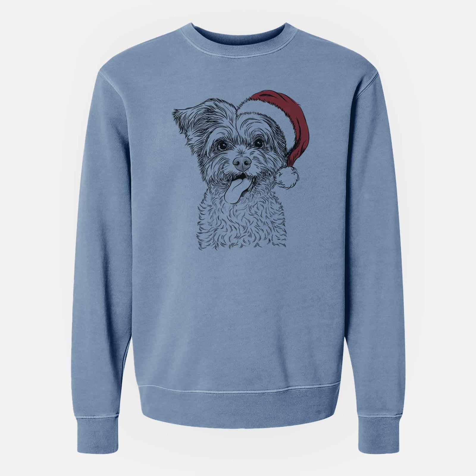 Santa Sweetie the Terrier Mix - Unisex Pigment Dyed Crew Sweatshirt