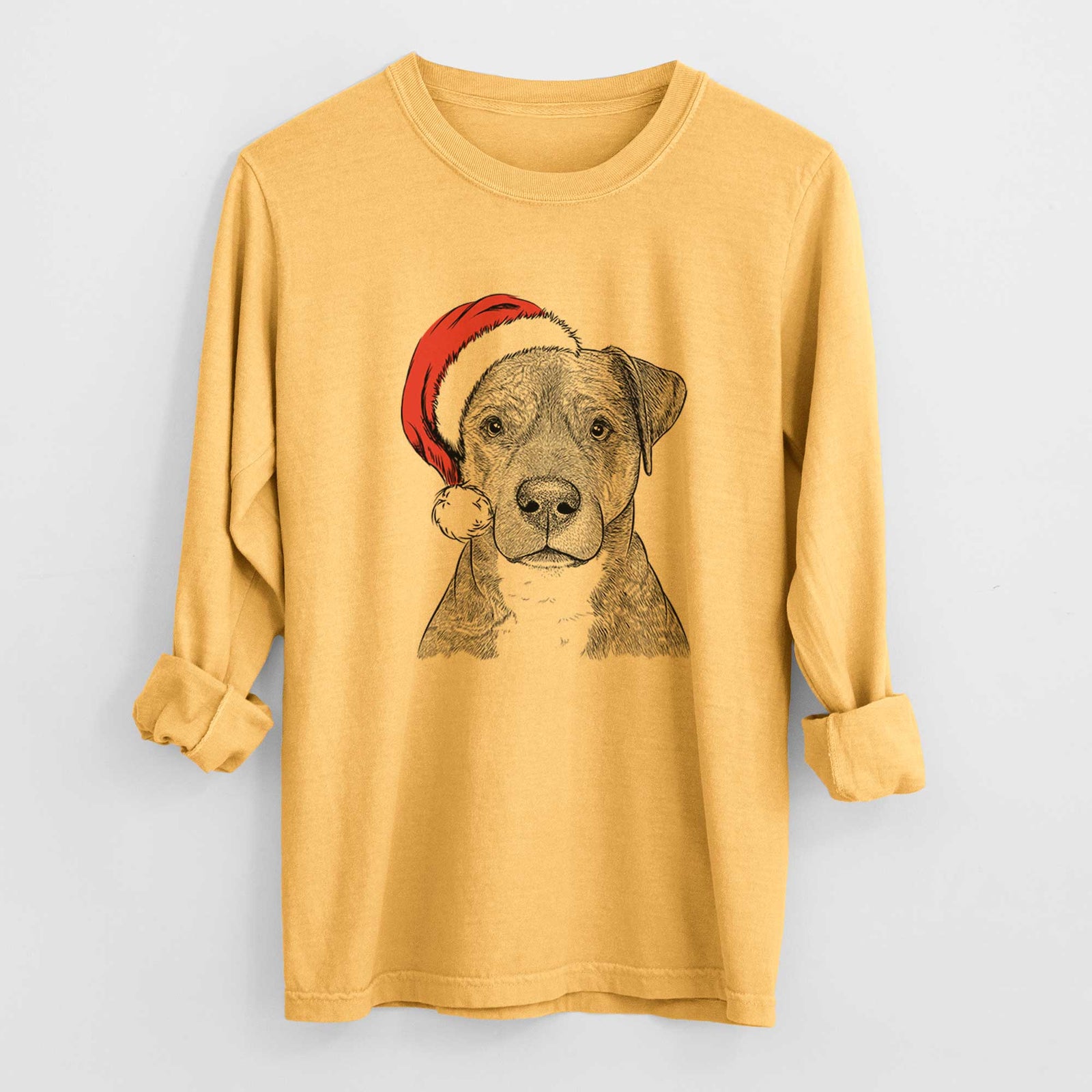 Santa TedE the Mixed Breed - Heavyweight 100% Cotton Long Sleeve
