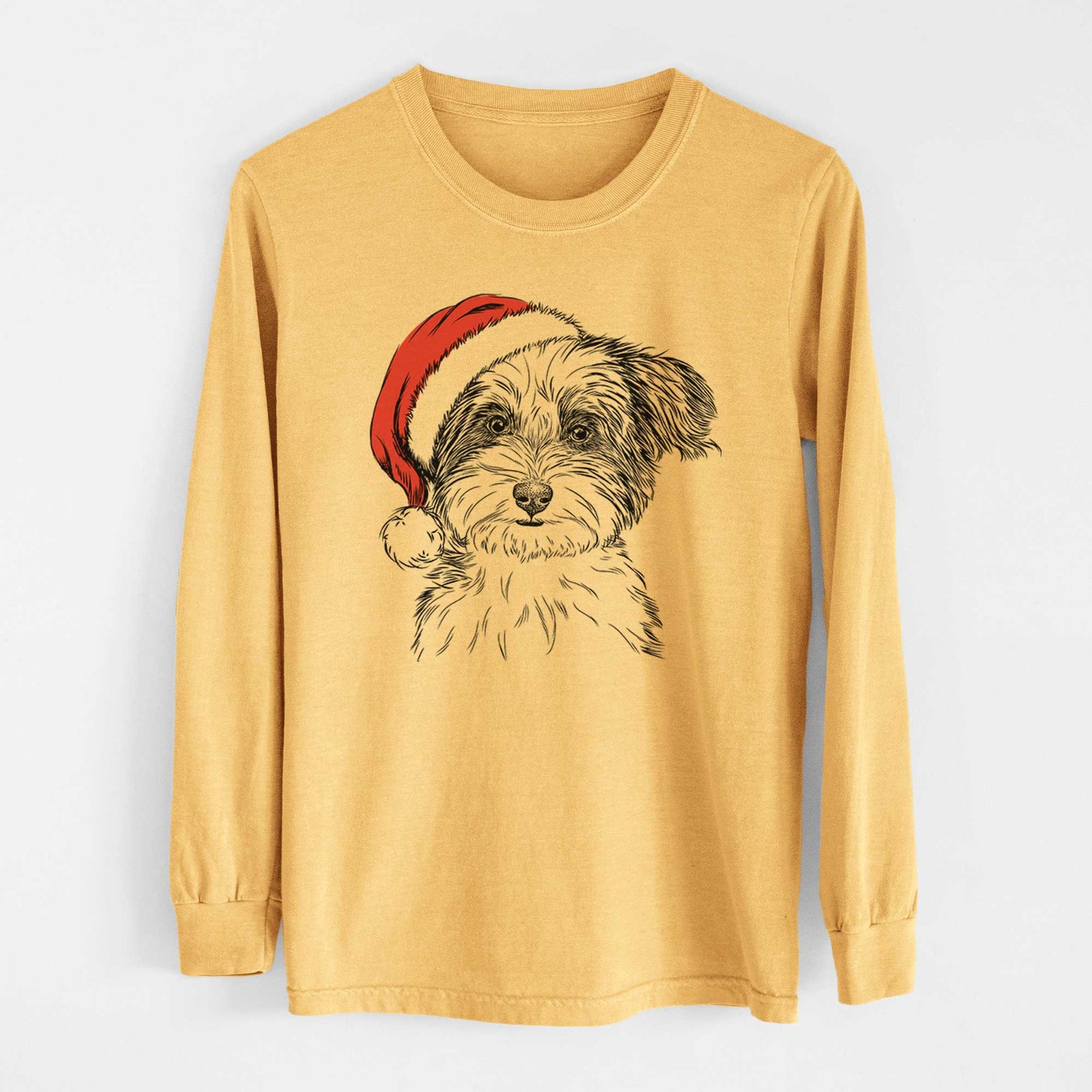 Santa Teddy the Havanese - Heavyweight 100% Cotton Long Sleeve