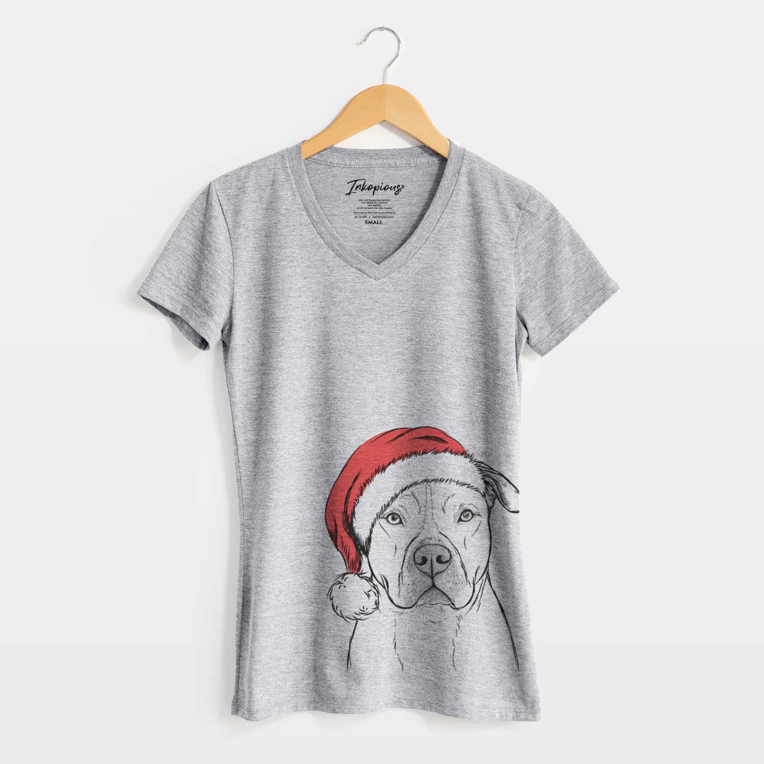 Santa Teddy Jam the Pitbull - Women's V-neck Shirt