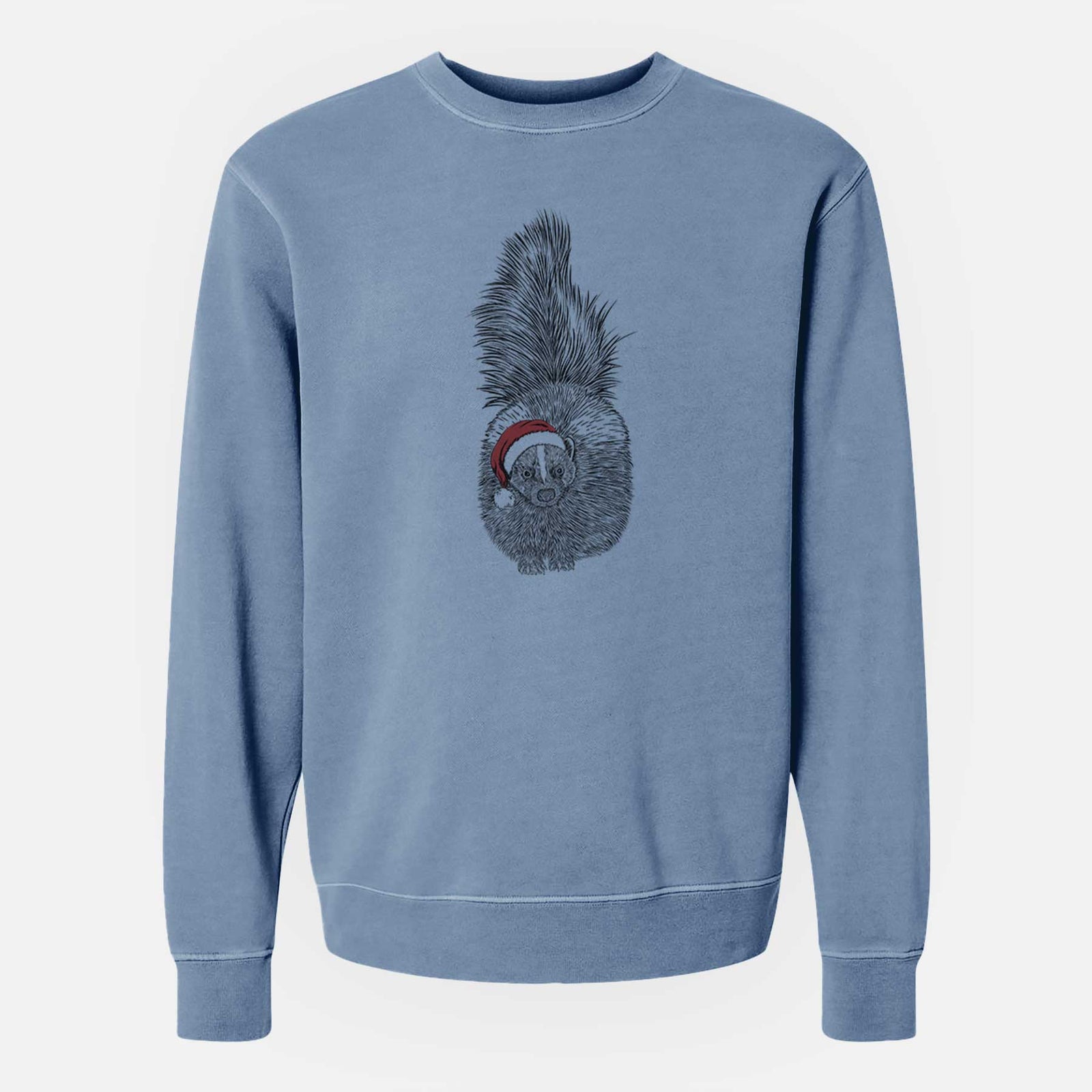 Santa Tibbs the Skunk - Unisex Pigment Dyed Crew Sweatshirt