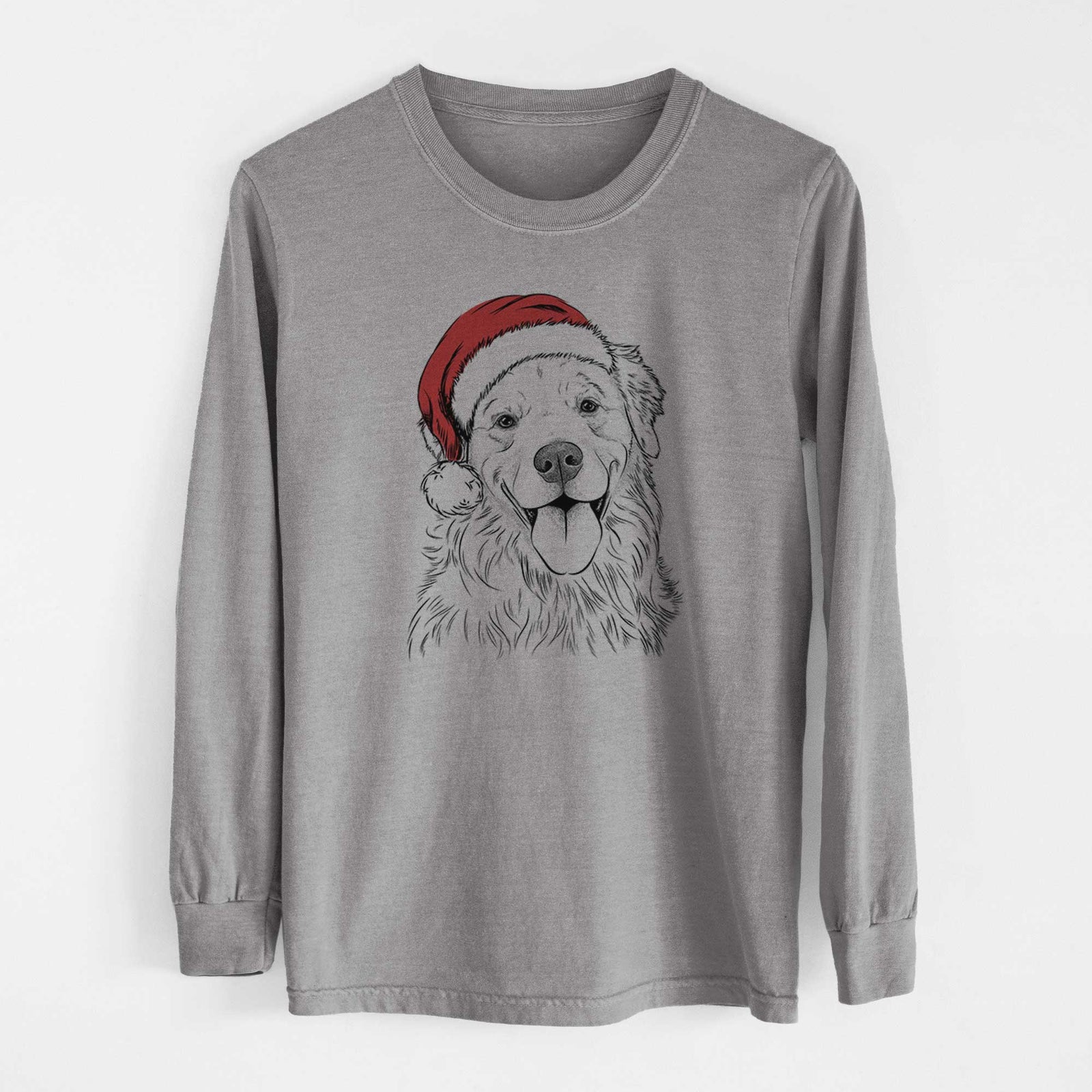 Santa Ticket the Golden Retriever - Heavyweight 100% Cotton Long Sleeve