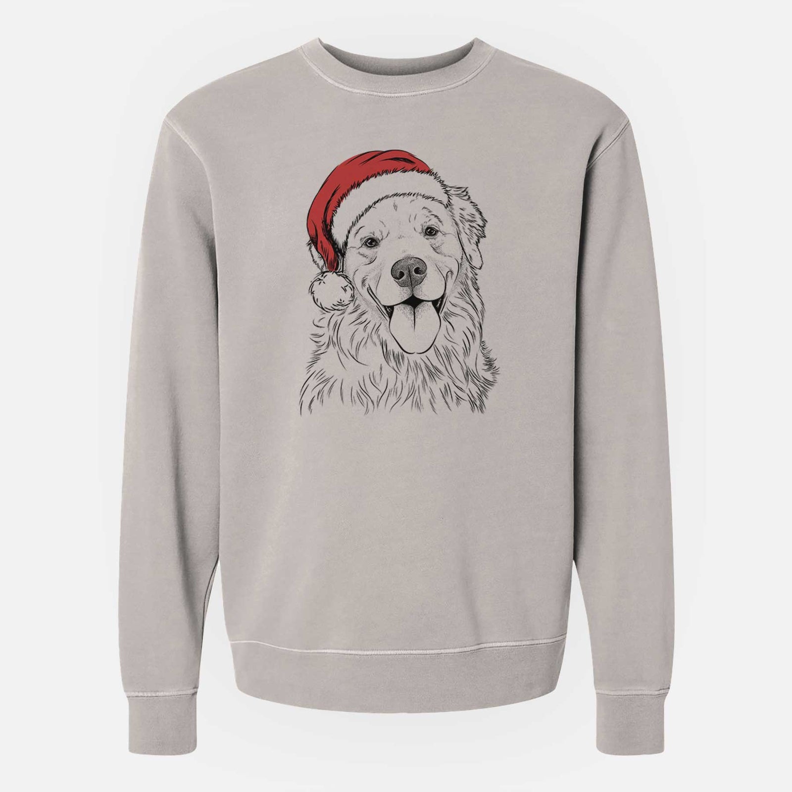 Santa Ticket the Golden Retriever - Unisex Pigment Dyed Crew Sweatshirt