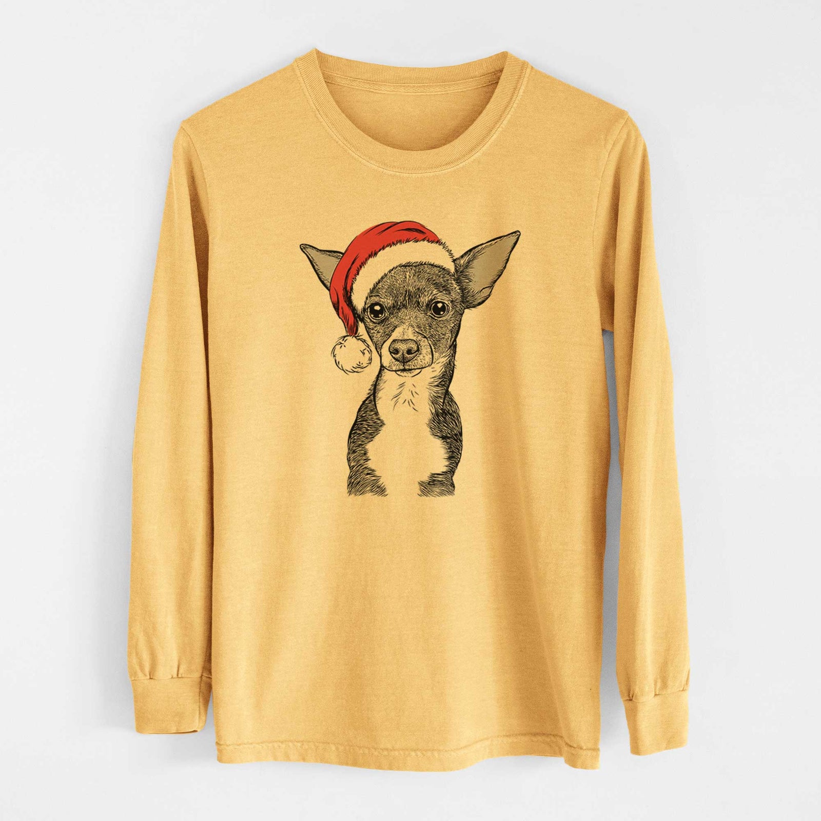 Santa Tiny Archie the Mixed Breed - Heavyweight 100% Cotton Long Sleeve