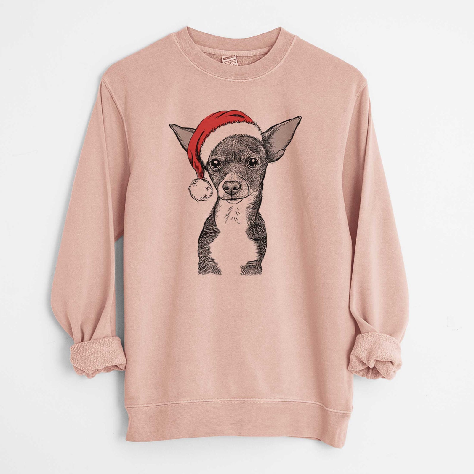 Santa Tiny Archie the Mixed Breed - Unisex Pigment Dyed Crew Sweatshirt