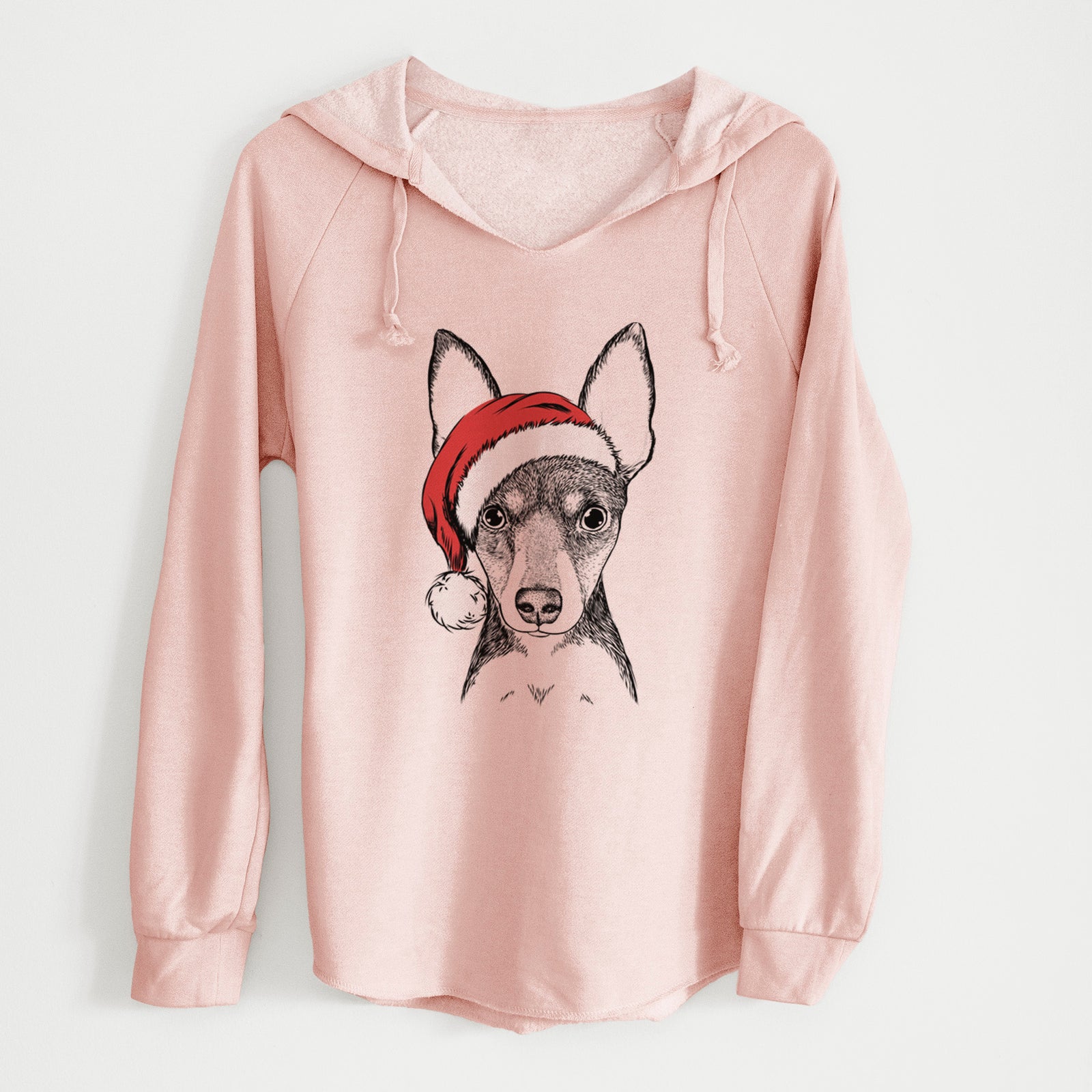 Santa Tiny the Toy Fox Terrier - Cali Wave Hooded Sweatshirt