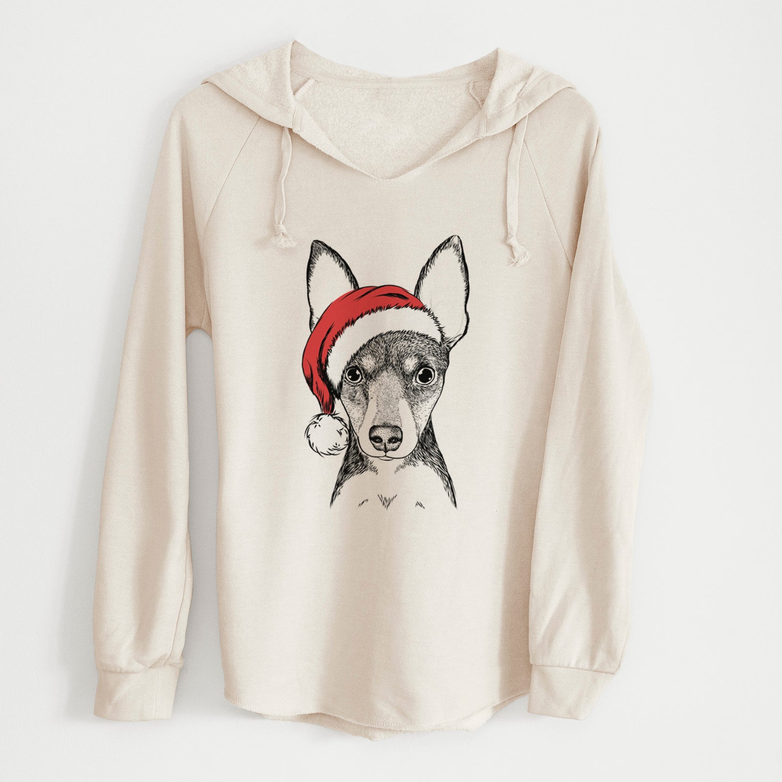 Santa Tiny the Toy Fox Terrier - Cali Wave Hooded Sweatshirt