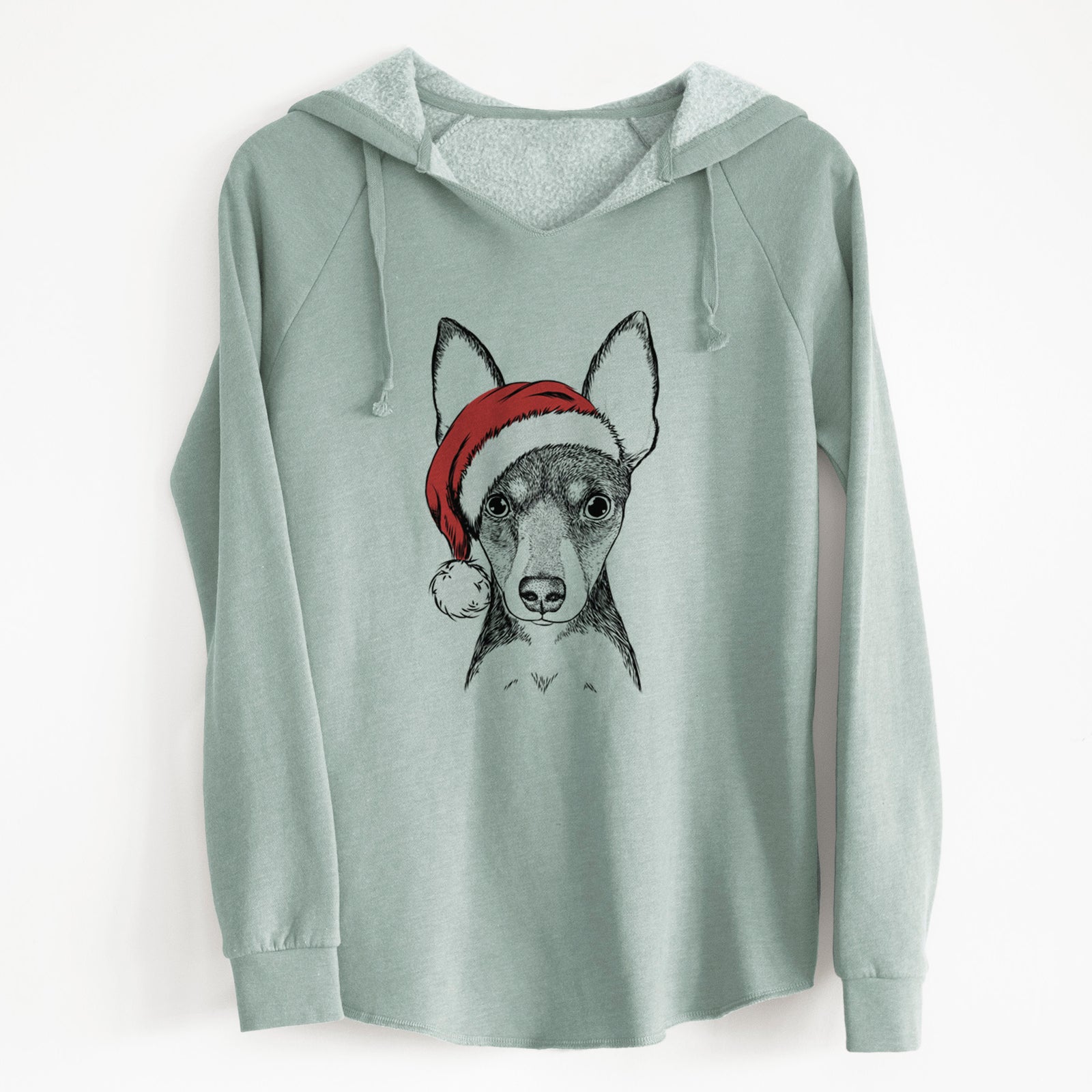 Santa Tiny the Toy Fox Terrier - Cali Wave Hooded Sweatshirt