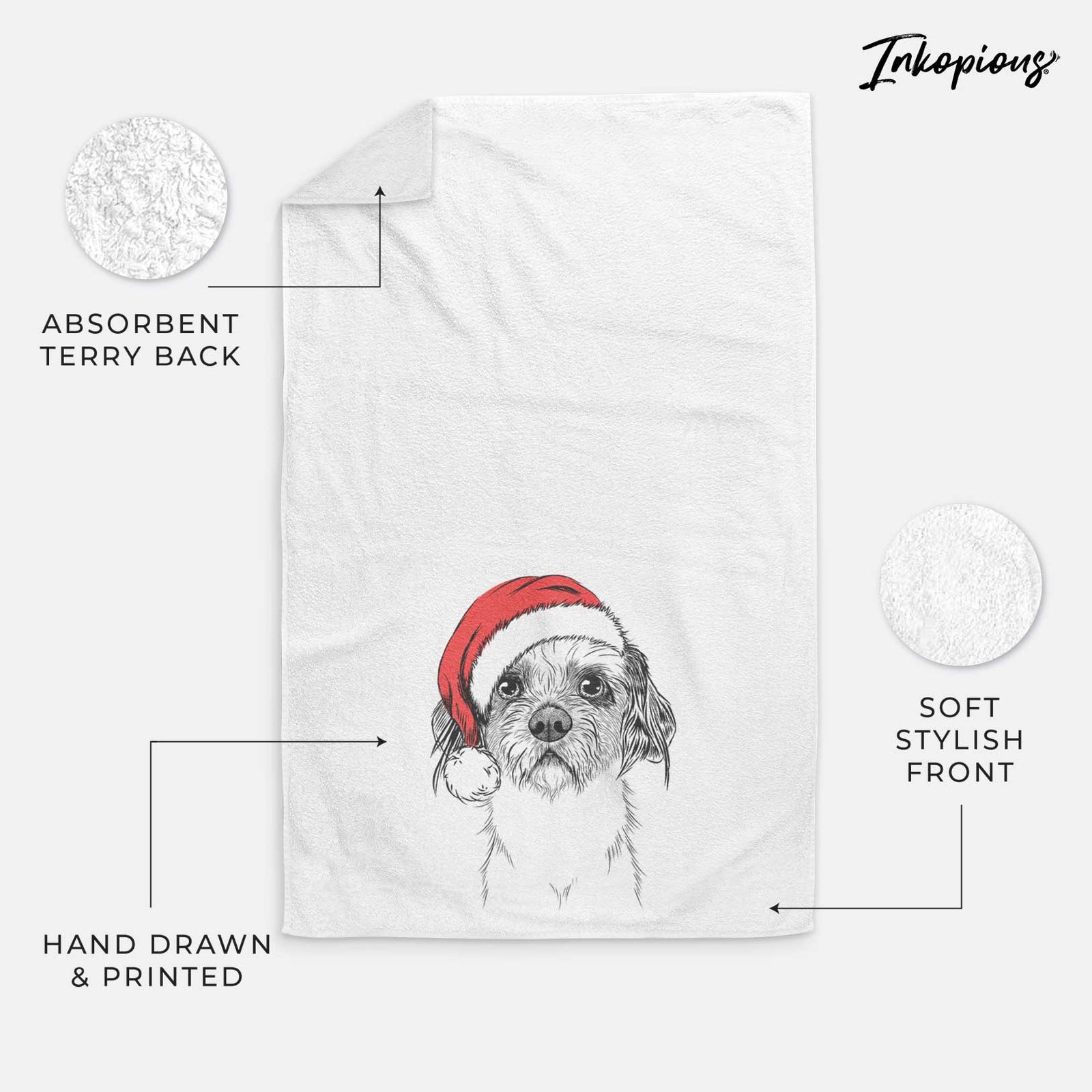 Tiny Tucker the Mixed Breed Decorative Hand Towel