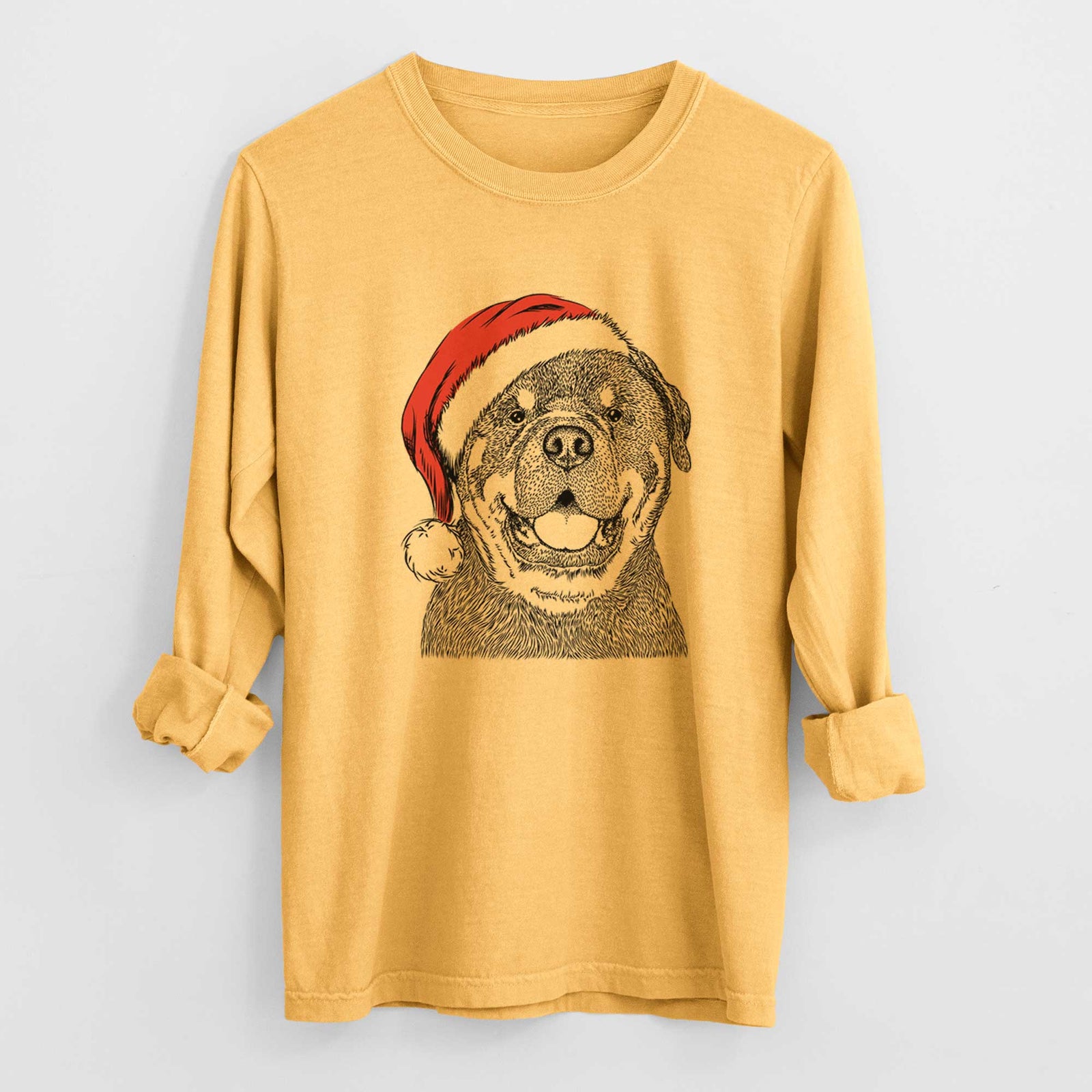 Santa Titan the Rottweiler - Heavyweight 100% Cotton Long Sleeve