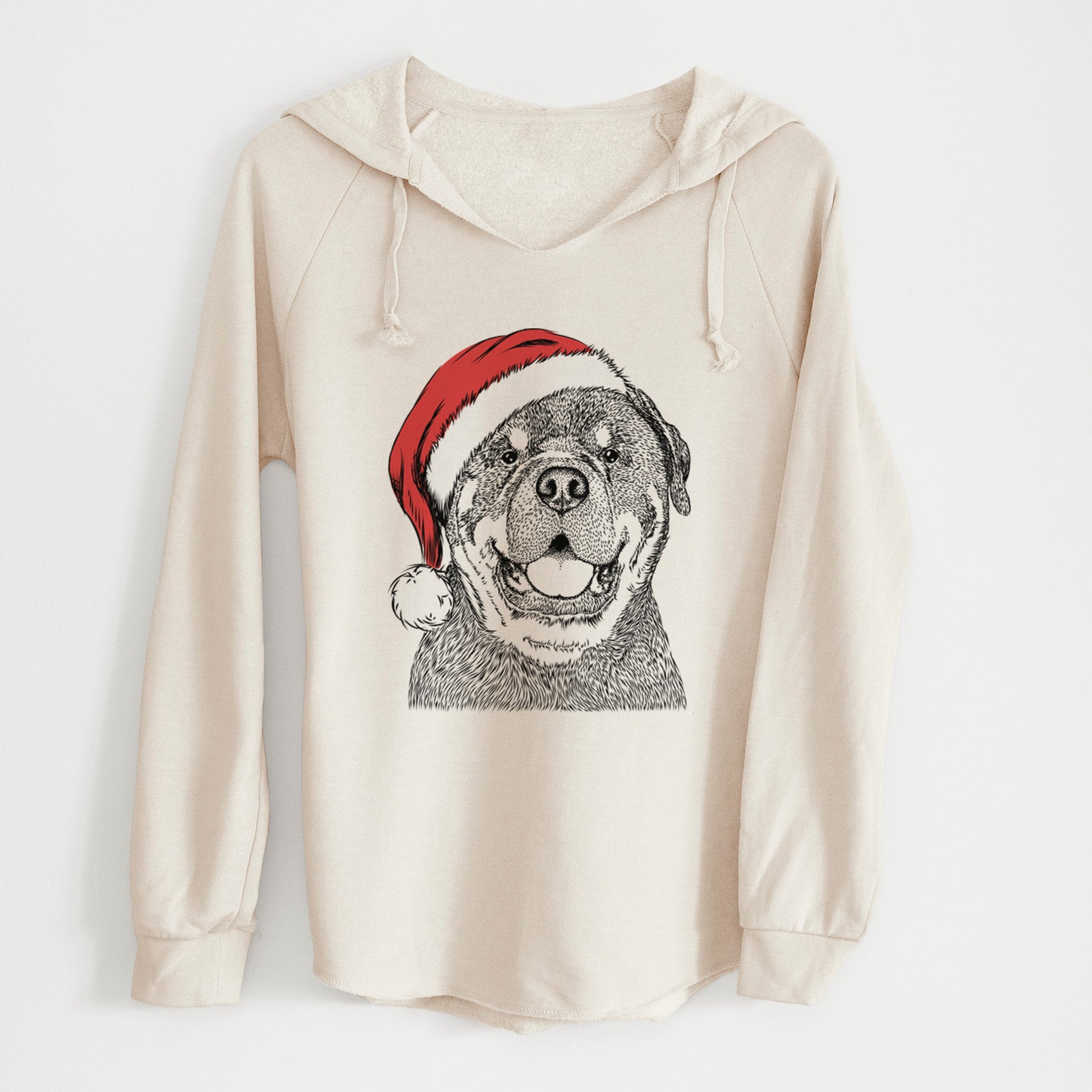Santa Titan the Rottweiler - Cali Wave Hooded Sweatshirt