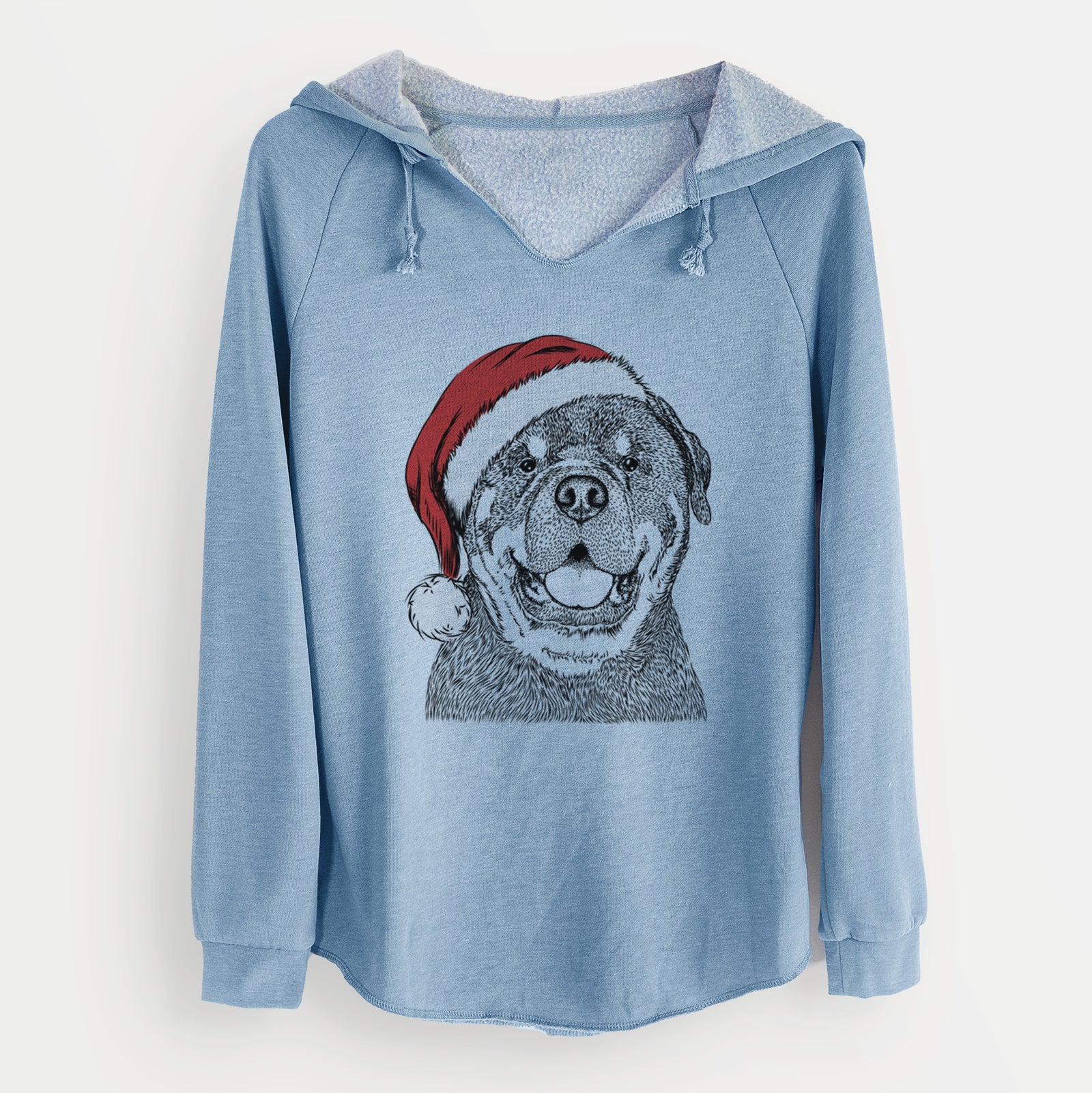 Santa Titan the Rottweiler - Cali Wave Hooded Sweatshirt