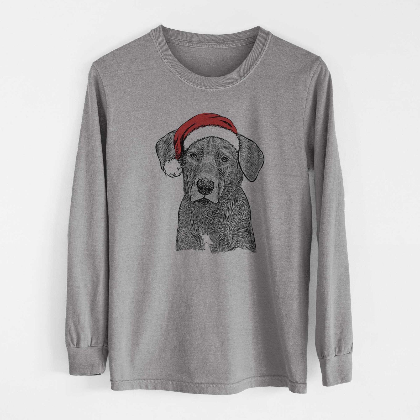 Santa Tom the Lab Dane Mix - Heavyweight 100% Cotton Long Sleeve
