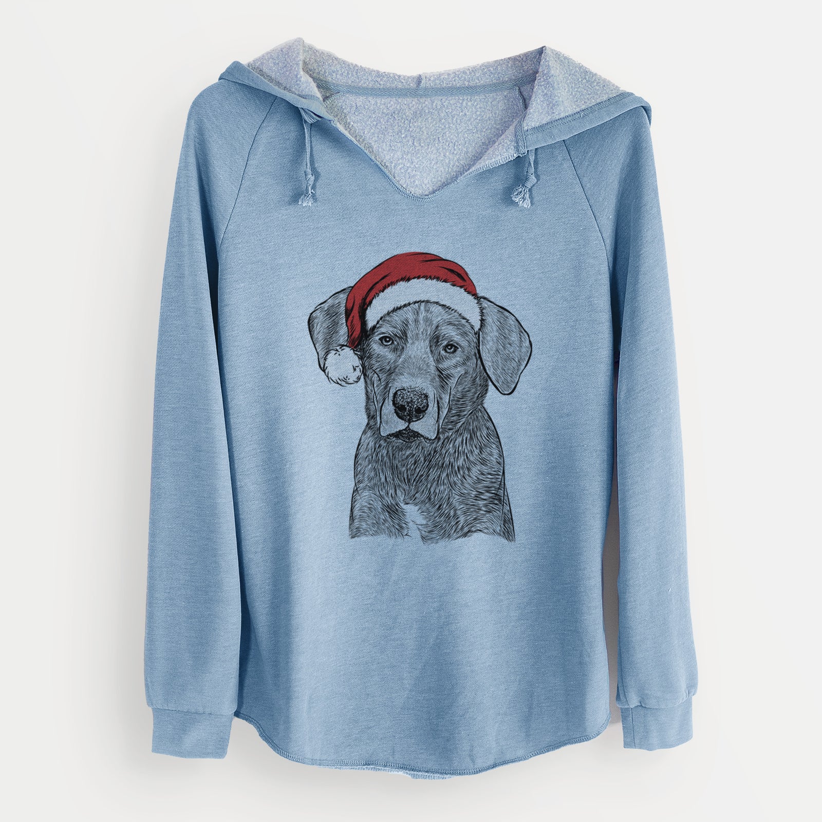 Santa Tom the Lab Dane Mix - Cali Wave Hooded Sweatshirt