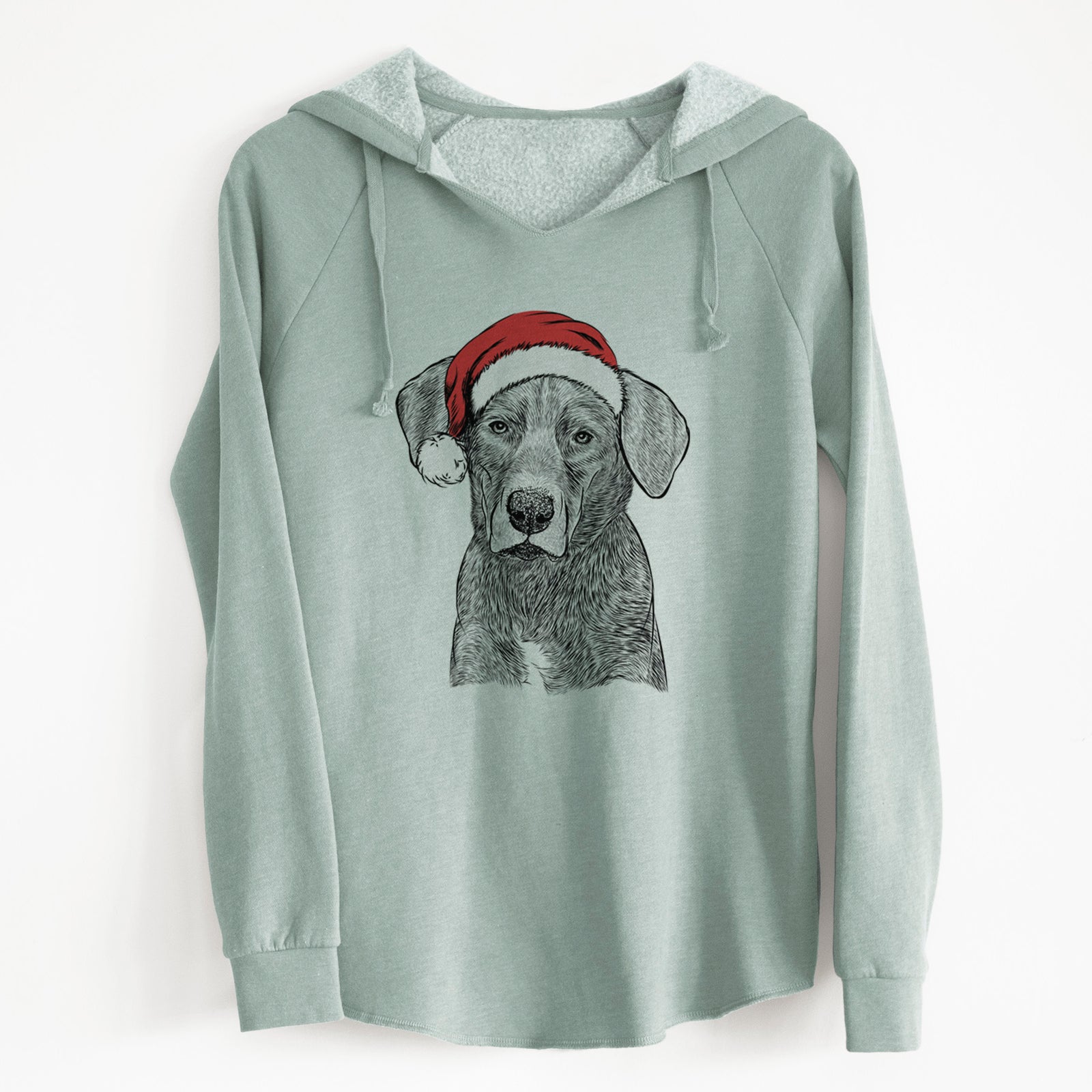 Santa Tom the Lab Dane Mix - Cali Wave Hooded Sweatshirt