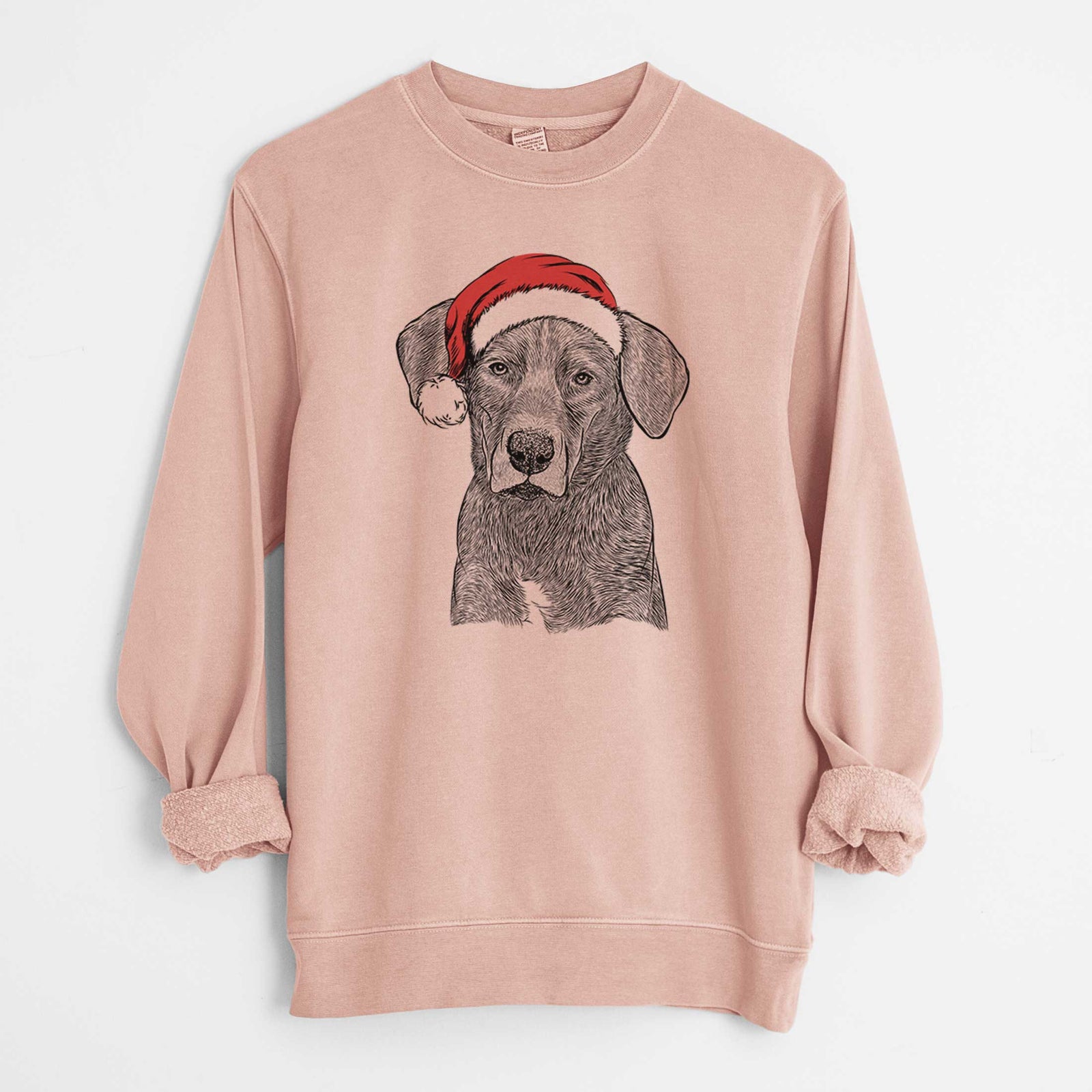 Santa Tom the Lab Dane Mix - Unisex Pigment Dyed Crew Sweatshirt