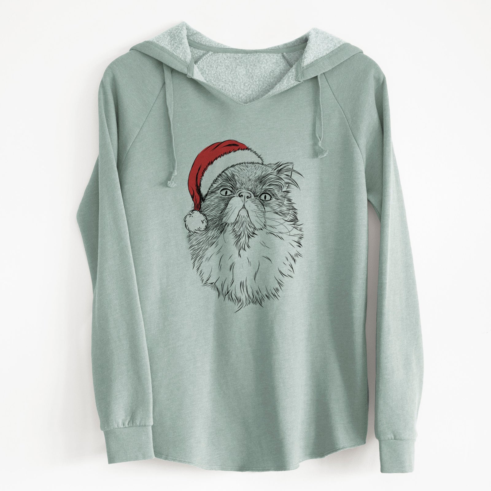 Santa Tookie the Perisan Cat - Cali Wave Hooded Sweatshirt