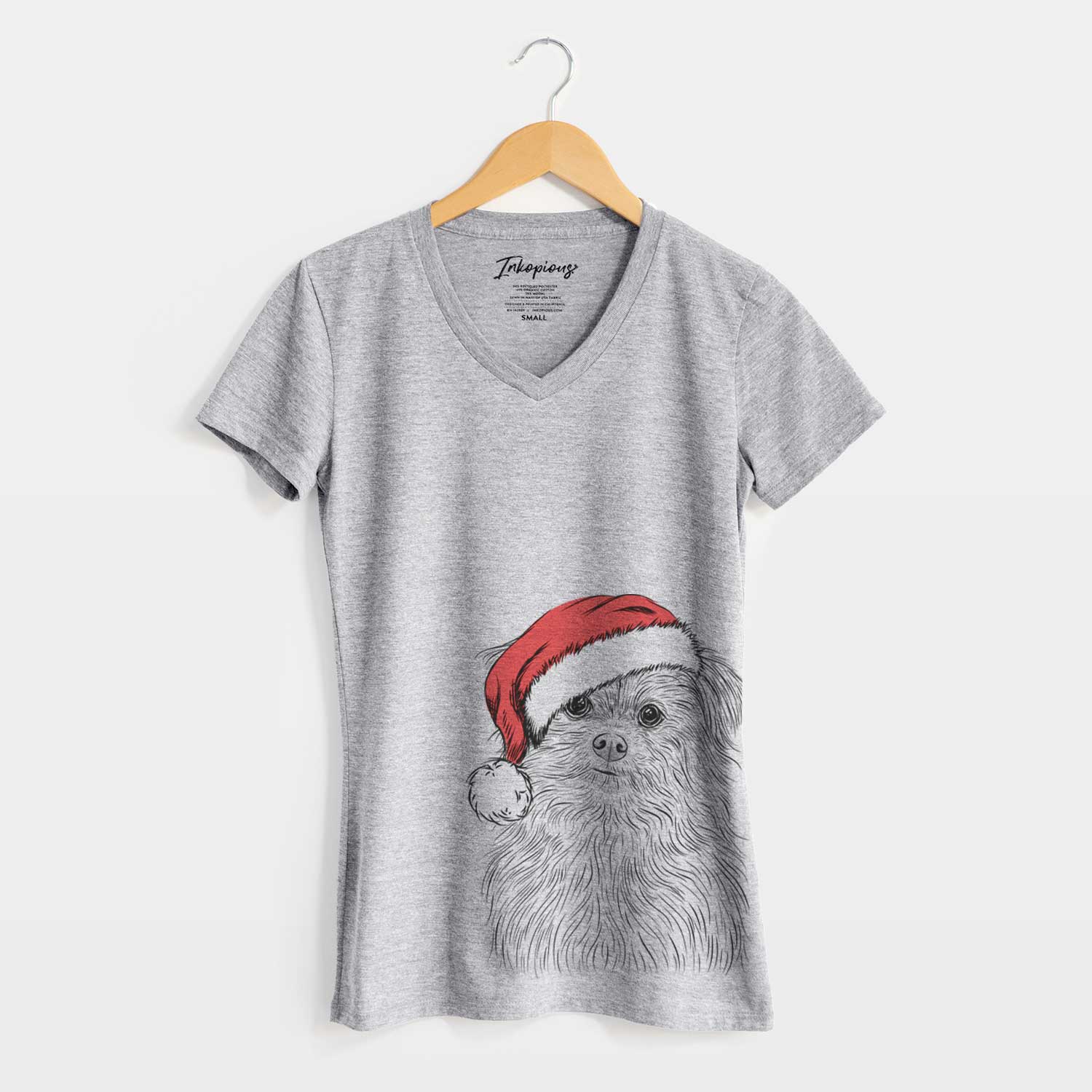 Santa Trixie the Terrier Mix - Women's V-neck Shirt