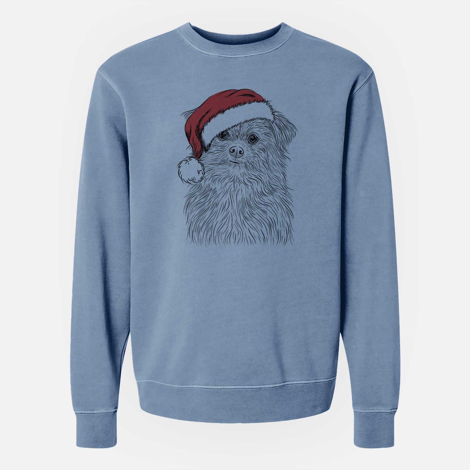 Santa Trixie the Terrier Mix - Unisex Pigment Dyed Crew Sweatshirt