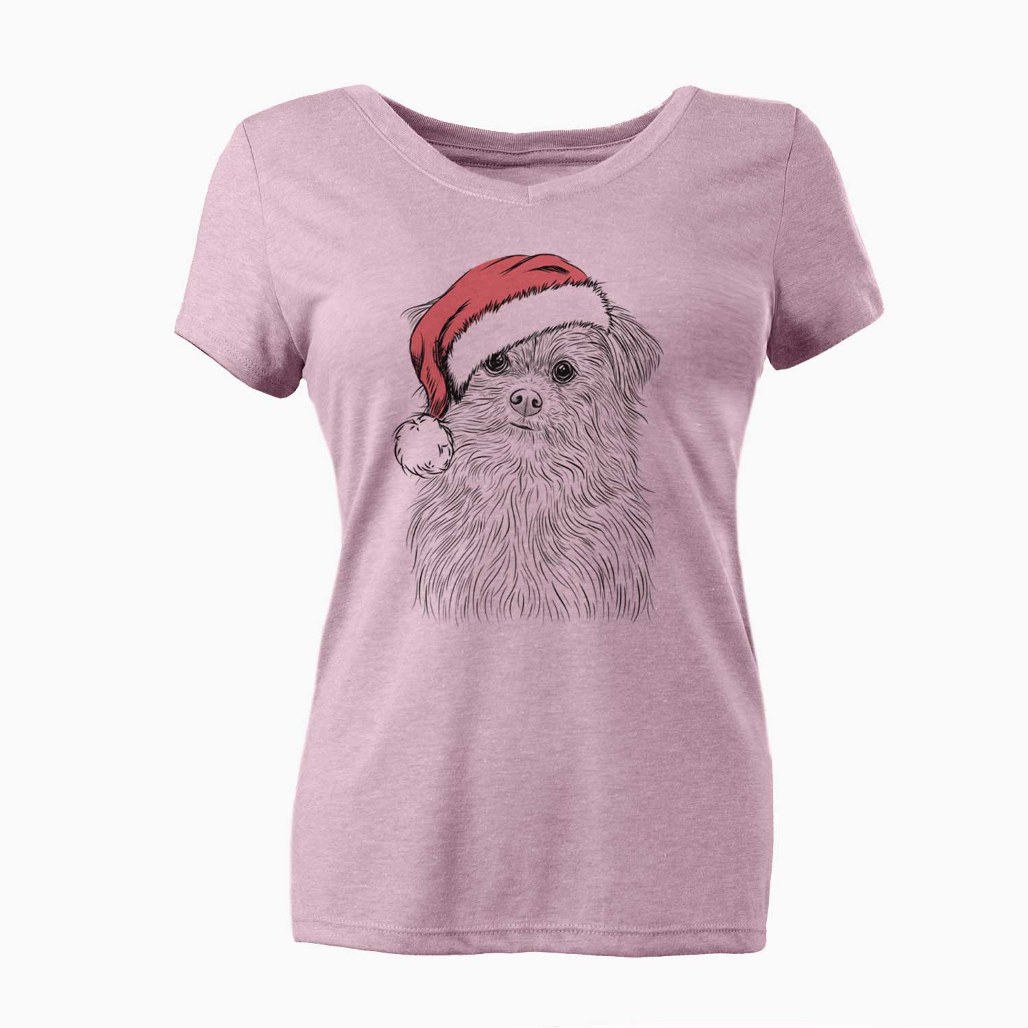 Santa Trixie the Terrier Mix - Women's V-neck Shirt