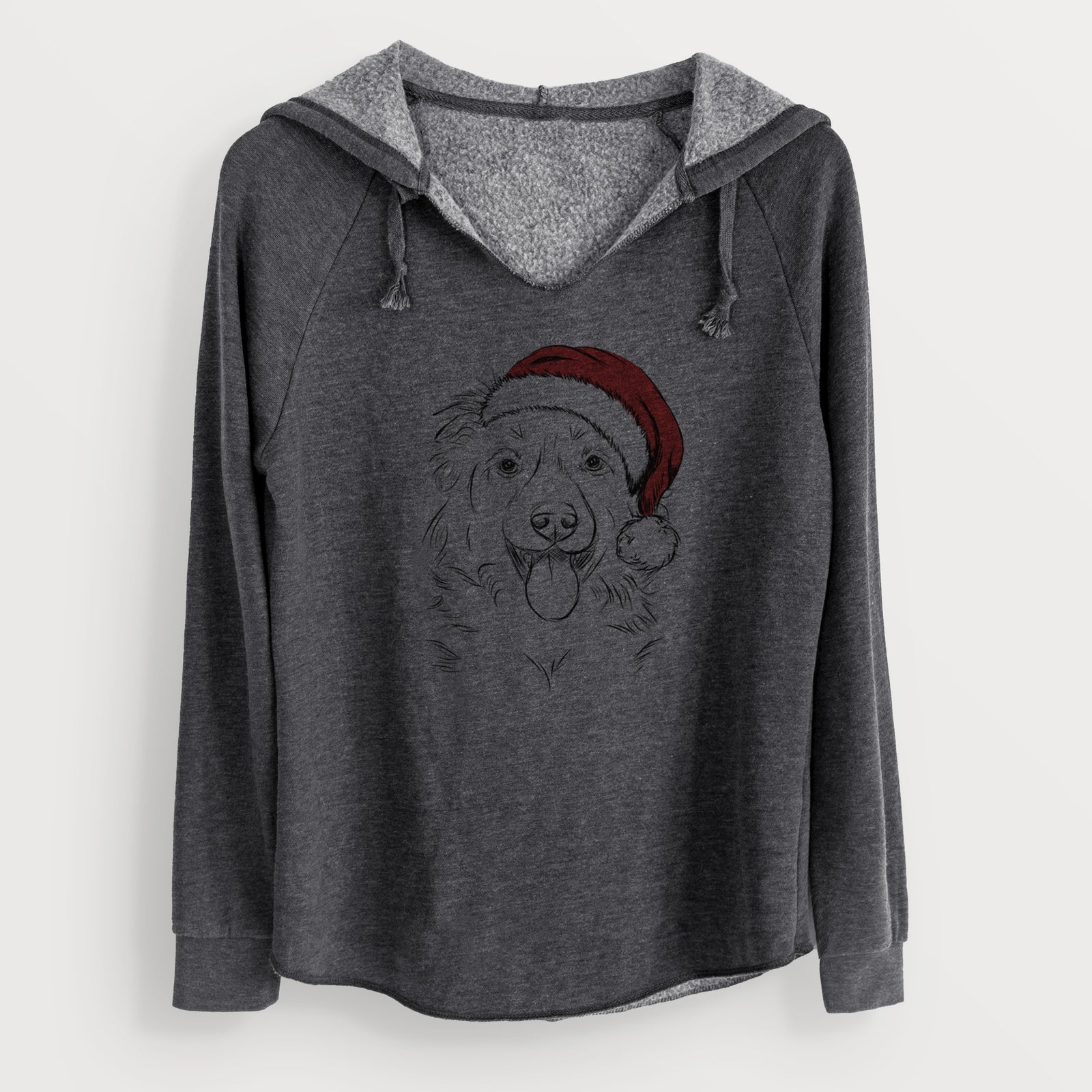 Santa Tucker the Collie Shepherd - Cali Wave Hooded Sweatshirt