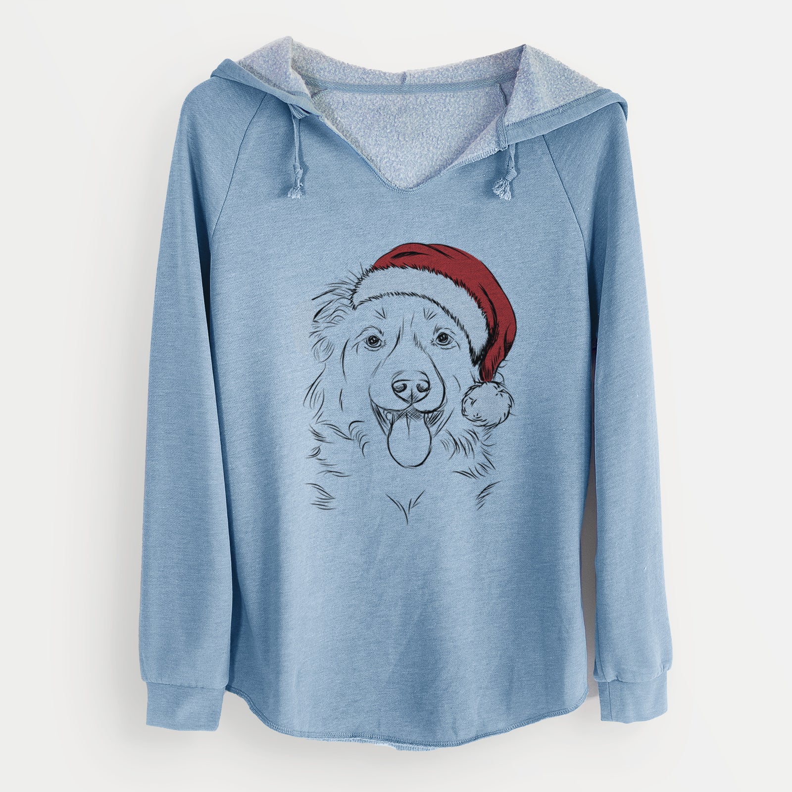 Santa Tucker the Collie Shepherd - Cali Wave Hooded Sweatshirt