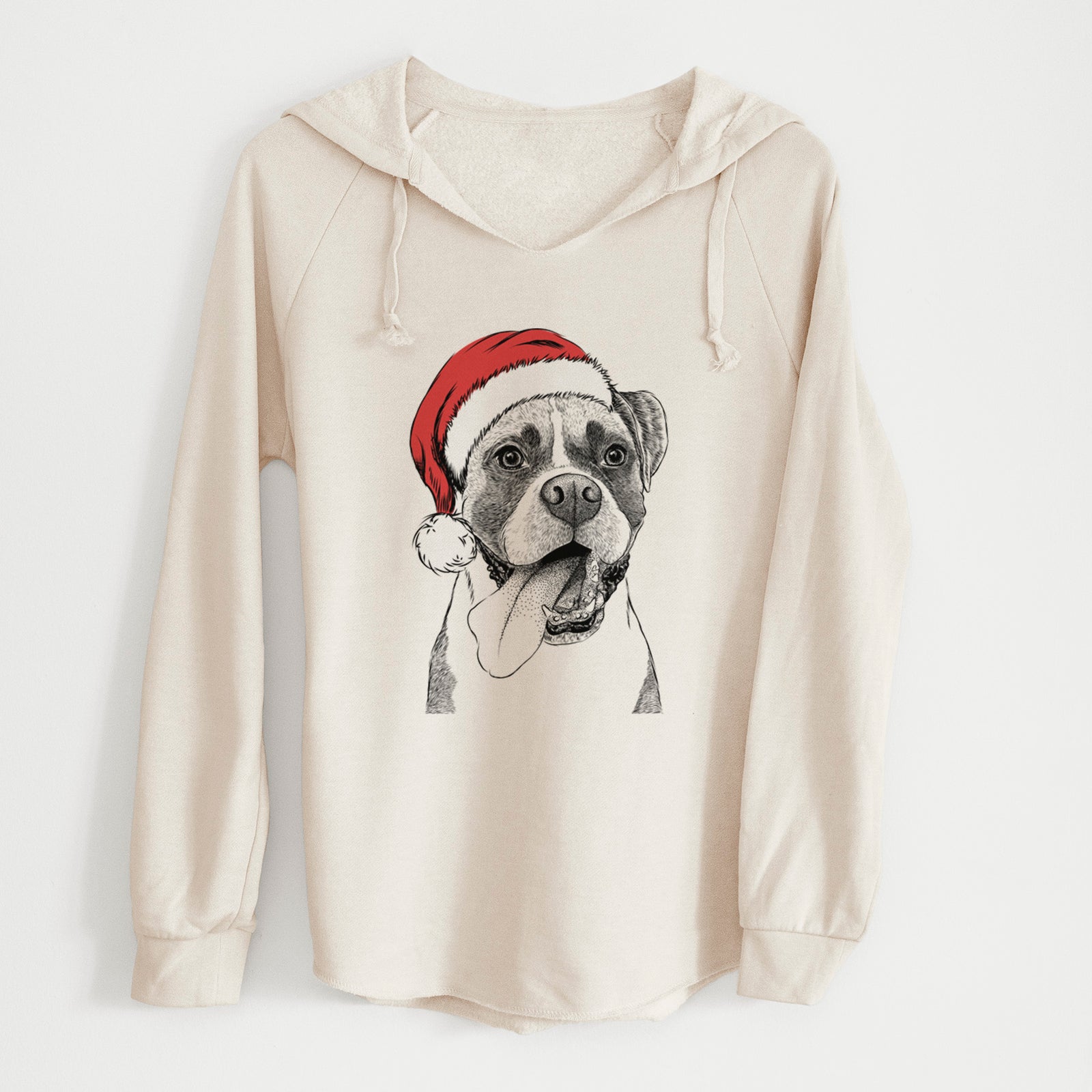 Santa Tuckeroo the Boxer - Cali Wave Hooded Sweatshirt
