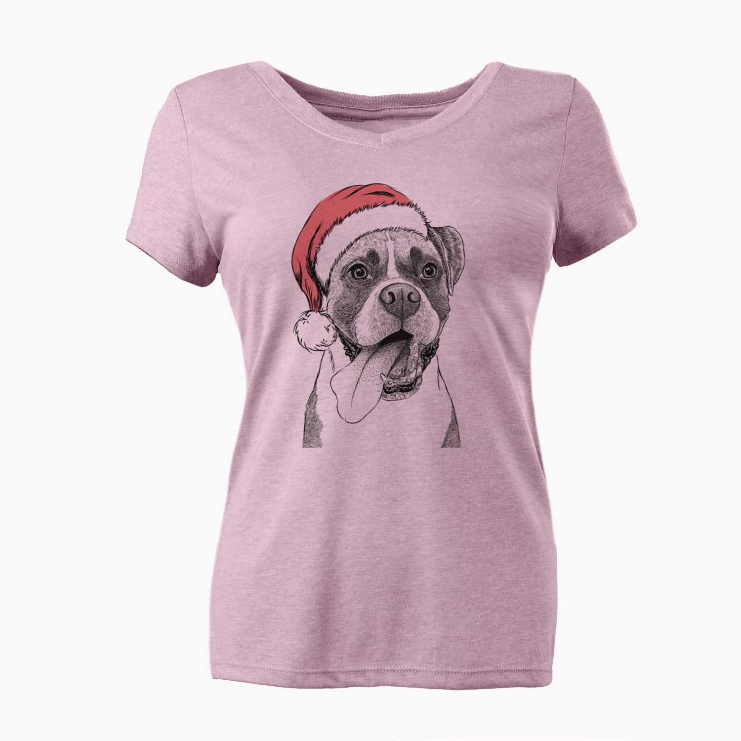 Santa Tuckeroo the Boxer - Women's V-neck Shirt
