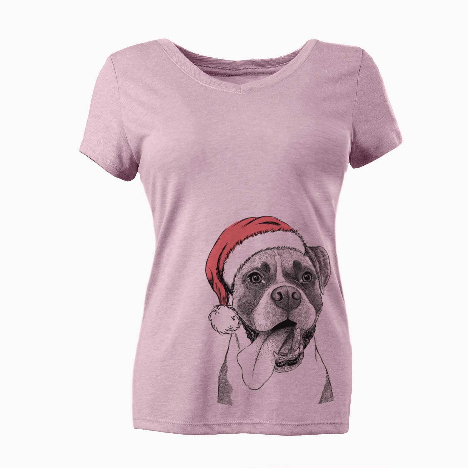 Santa Tuckeroo the Boxer - Women's V-neck Shirt