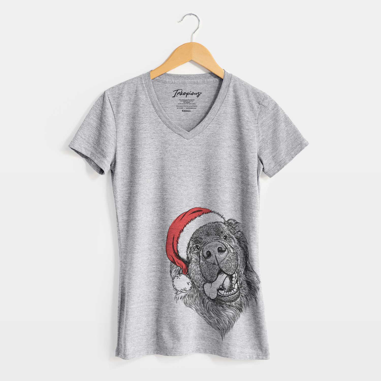Santa Tuna the Newfoundland - Women's V-neck Shirt
