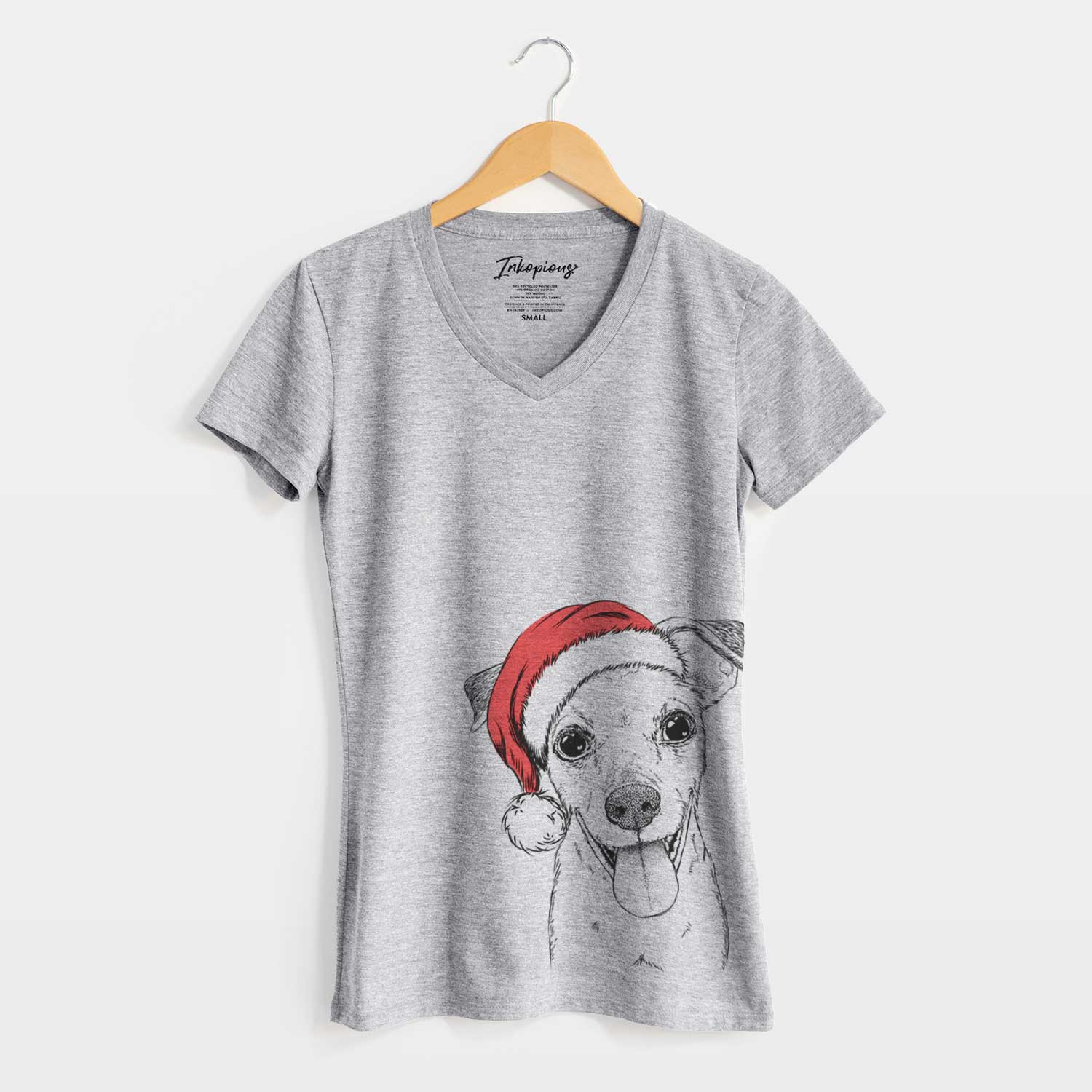 Santa Tyler the Mixed Breed - Women's V-neck Shirt