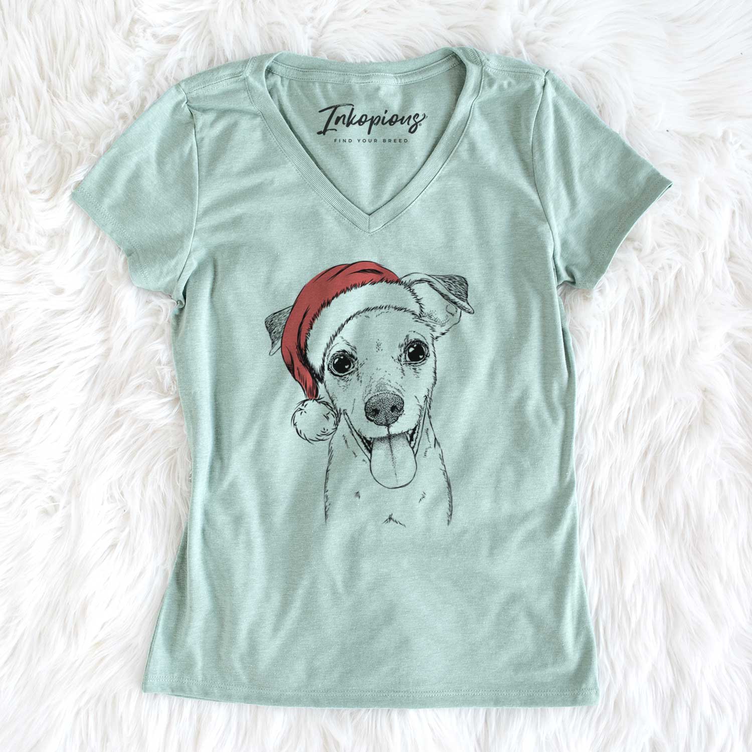 Santa Tyler the Mixed Breed - Women's V-neck Shirt