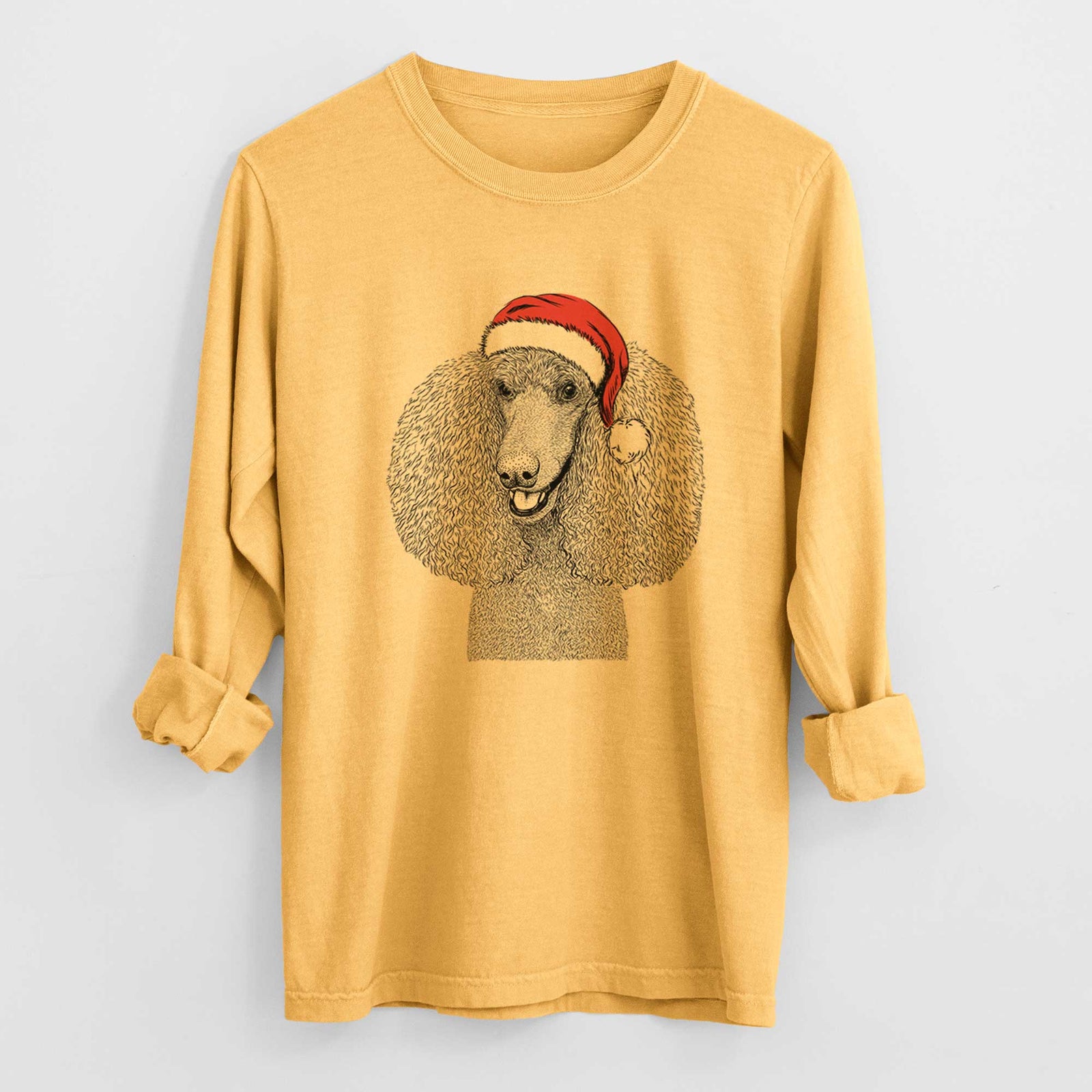 Santa Uncle Tucker the Poodle - Heavyweight 100% Cotton Long Sleeve