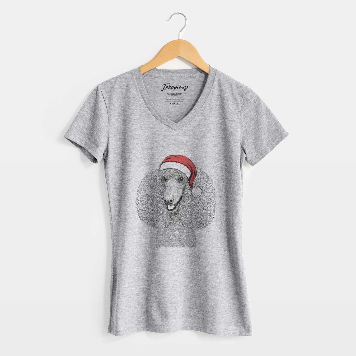 Santa Uncle Tucker the Poodle - Women's V-neck Shirt