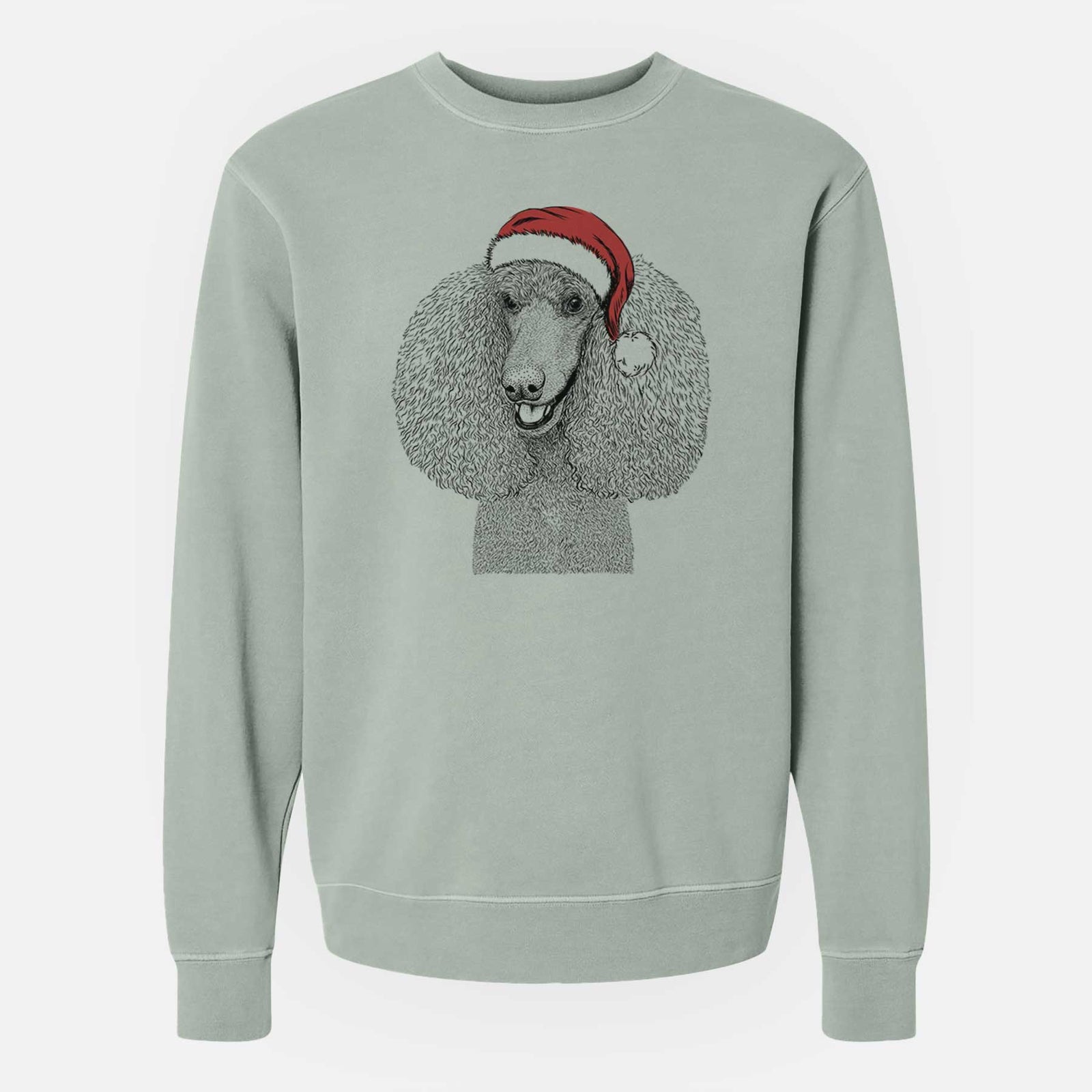 Santa Uncle Tucker the Poodle - Unisex Pigment Dyed Crew Sweatshirt