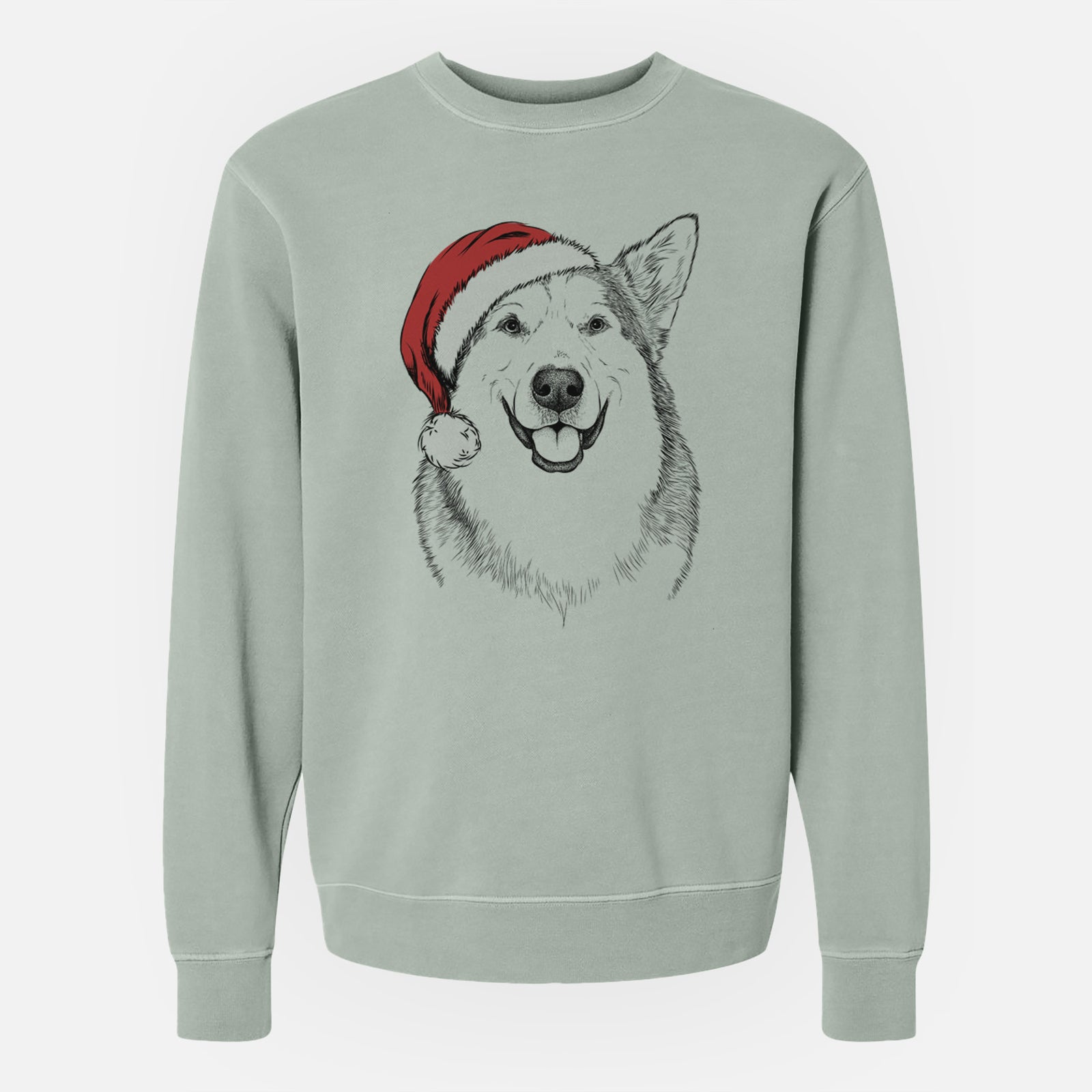 Santa Vader the Alaskan Malamute - Unisex Pigment Dyed Crew Sweatshirt
