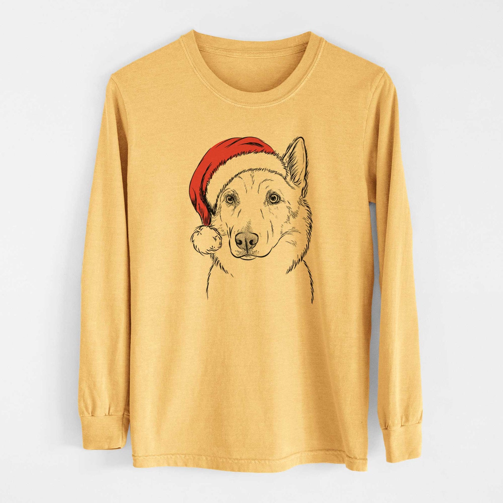 Santa Vox the Siberian Husky - Heavyweight 100% Cotton Long Sleeve