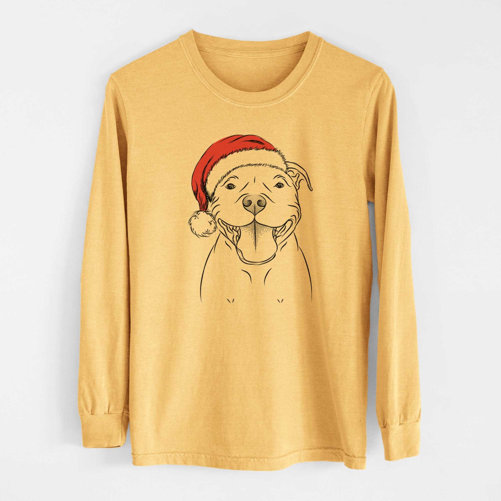 Santa Wafer the Staffordshire Bull Terrier - Heavyweight 100% Cotton Long Sleeve