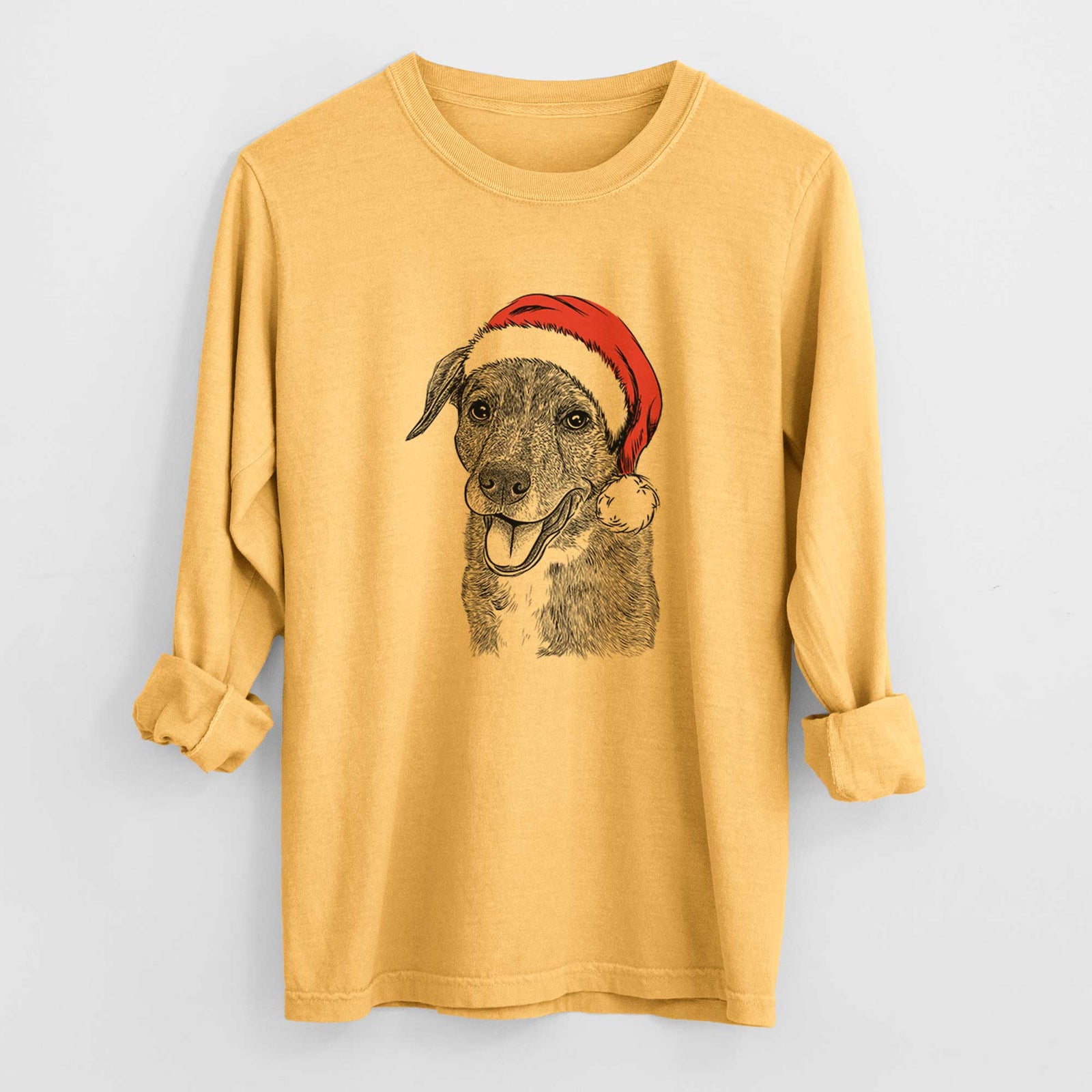 Santa Wally the Mixed Breed - Heavyweight 100% Cotton Long Sleeve