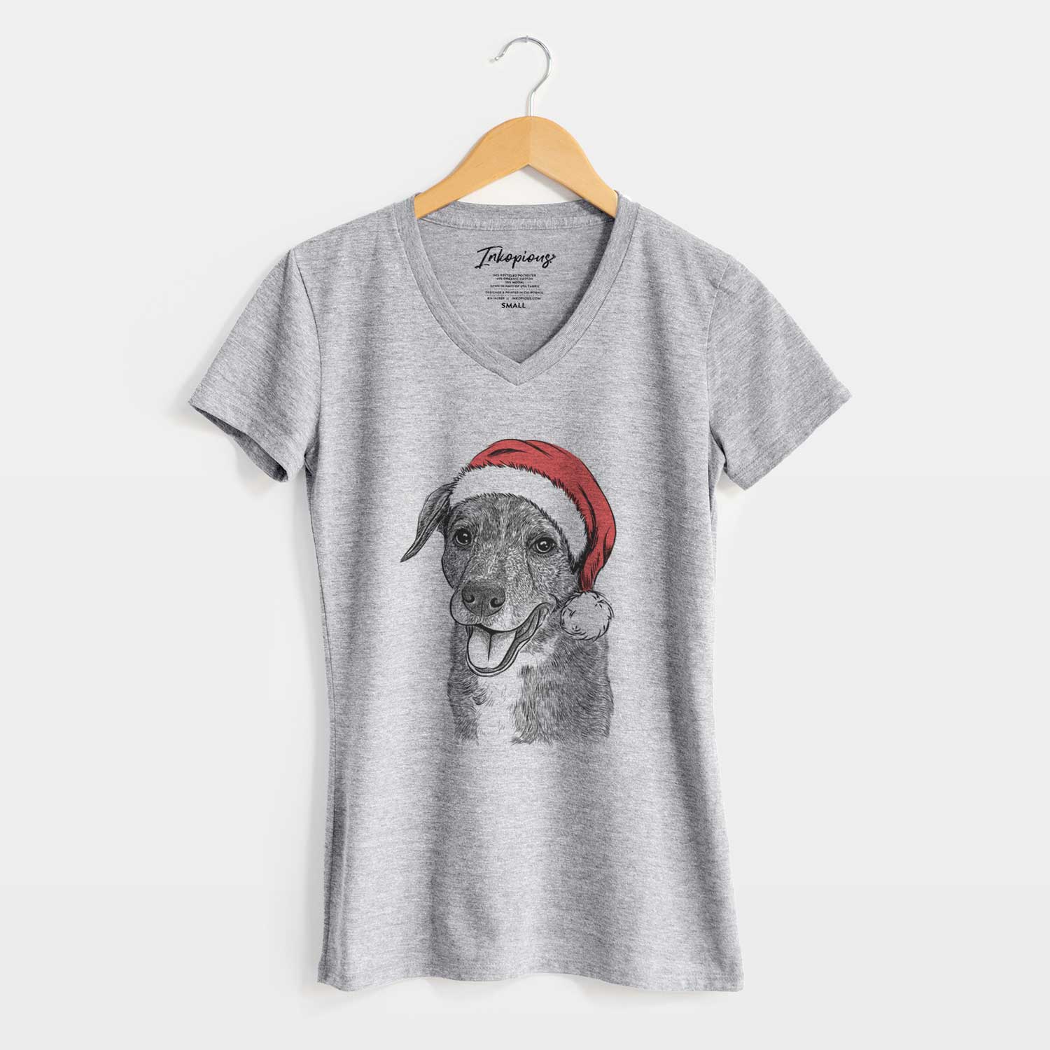 Santa Wally the Mixed Breed - Women's V-neck Shirt