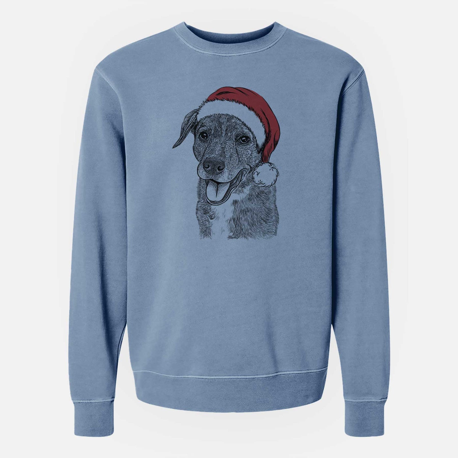 Santa Wally the Mixed Breed - Unisex Pigment Dyed Crew Sweatshirt