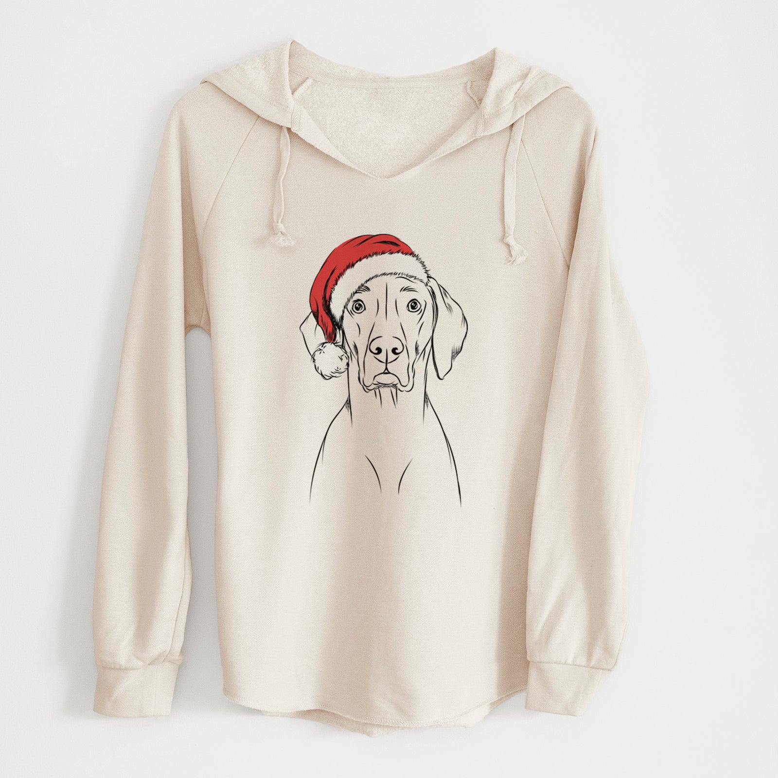 Santa Walter the Weimaraner - Cali Wave Hooded Sweatshirt