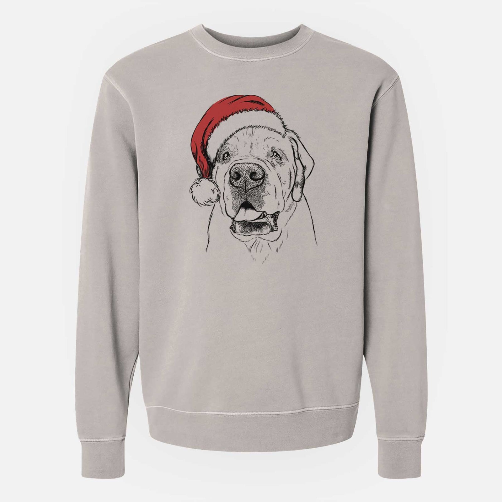 Santa Wendy the Saint Bernard - Unisex Pigment Dyed Crew Sweatshirt