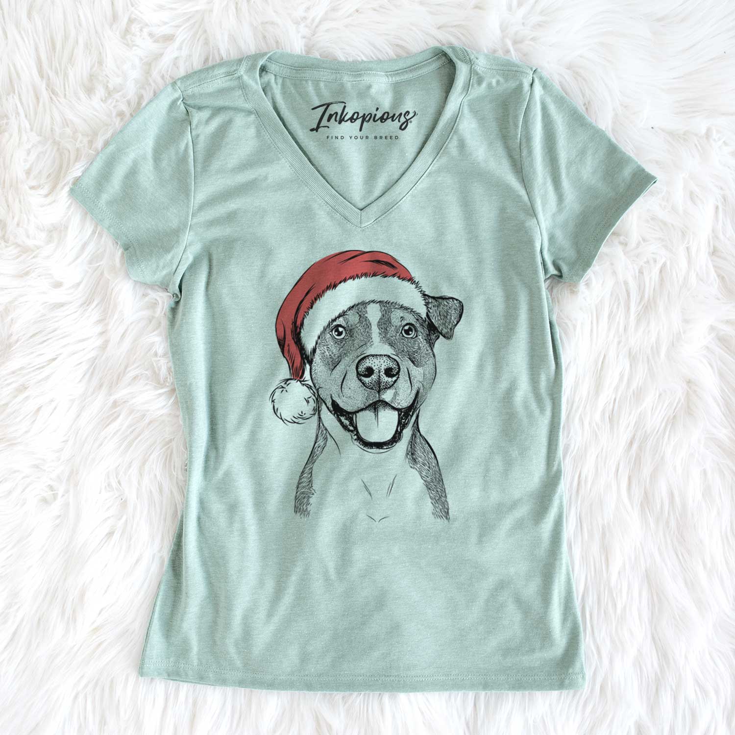Santa Wendy the Mixed Breed - Women's V-neck Shirt