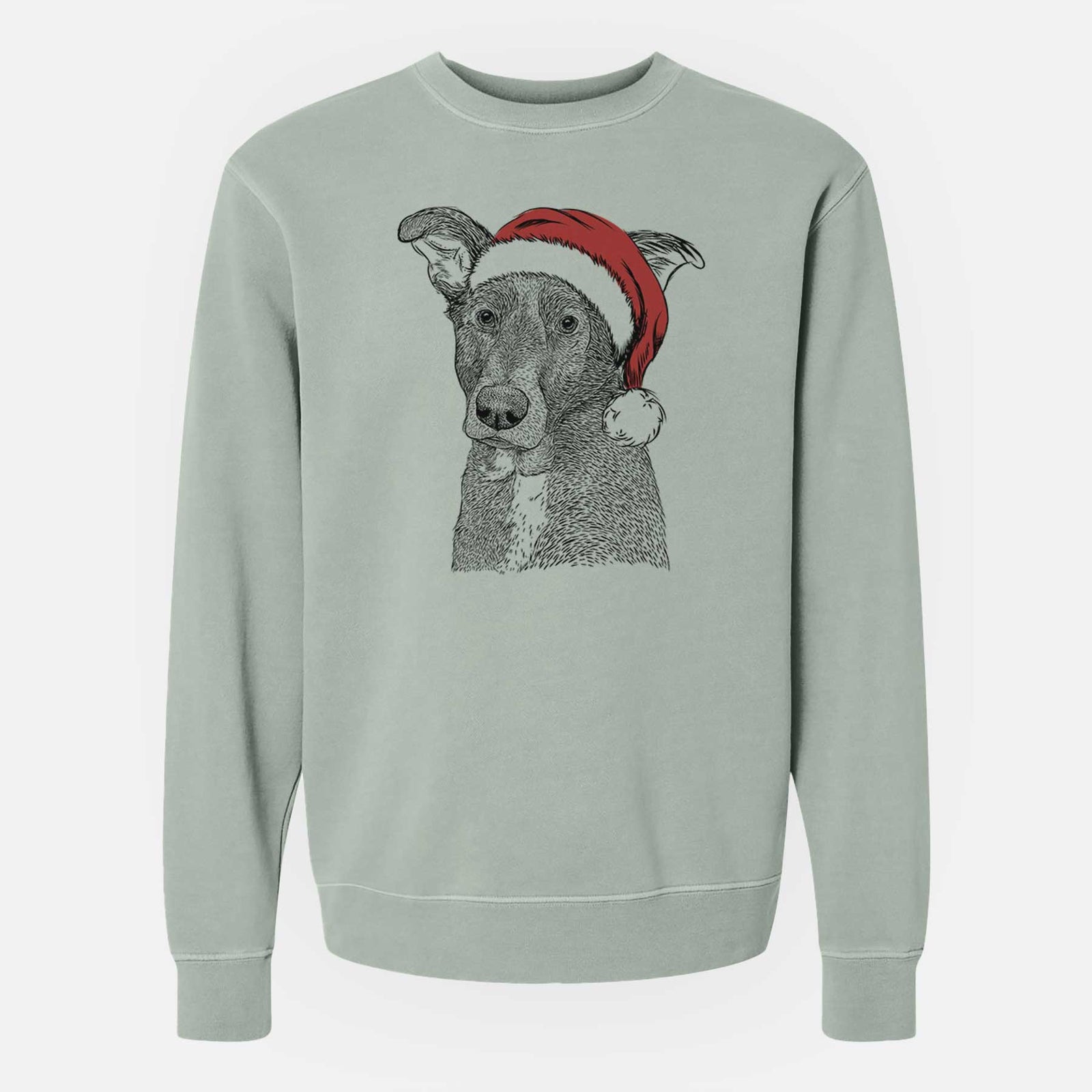 Santa Wilbur the Shepherd Mix - Unisex Pigment Dyed Crew Sweatshirt