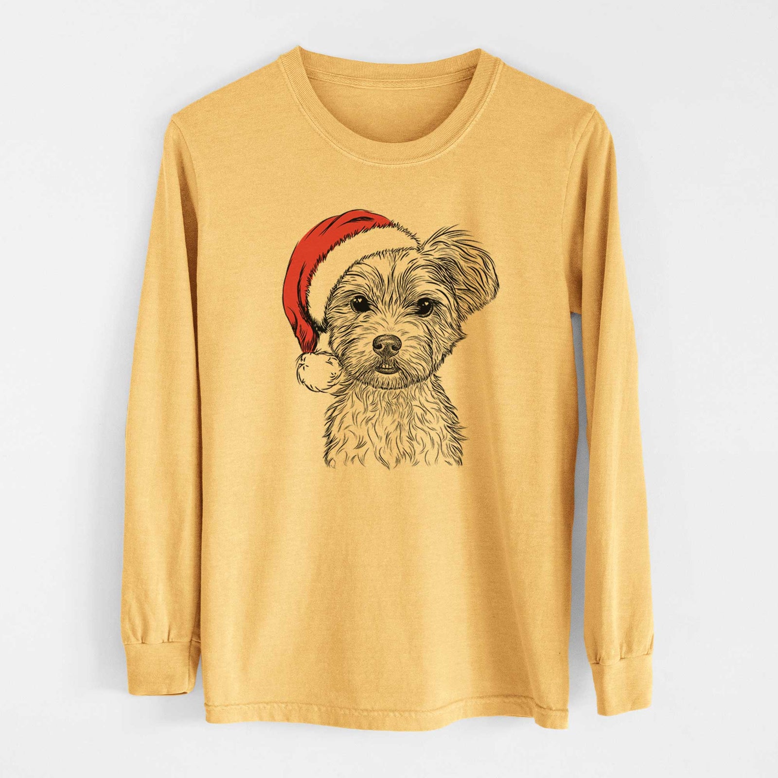 Santa William Mitchell Newman the Yorkshire Terrier - Heavyweight 100% Cotton Long Sleeve