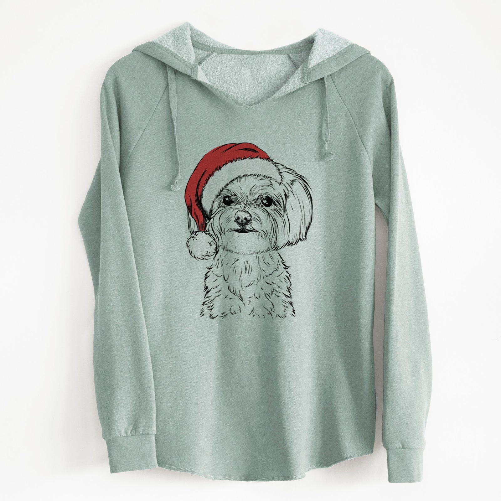Santa Willow the Maltese - Cali Wave Hooded Sweatshirt