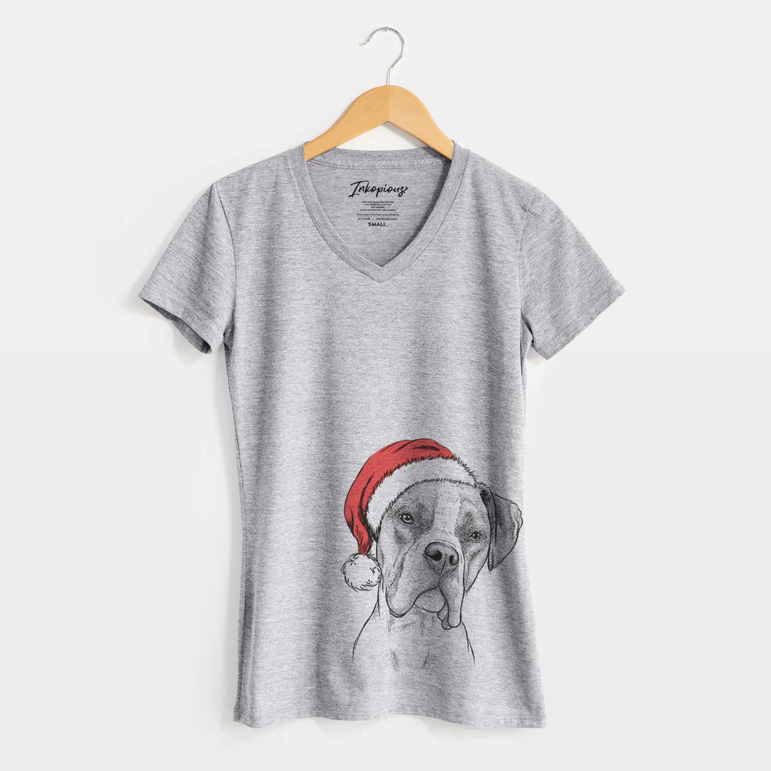 Santa Winston the Boxer - Women's V-neck Shirt