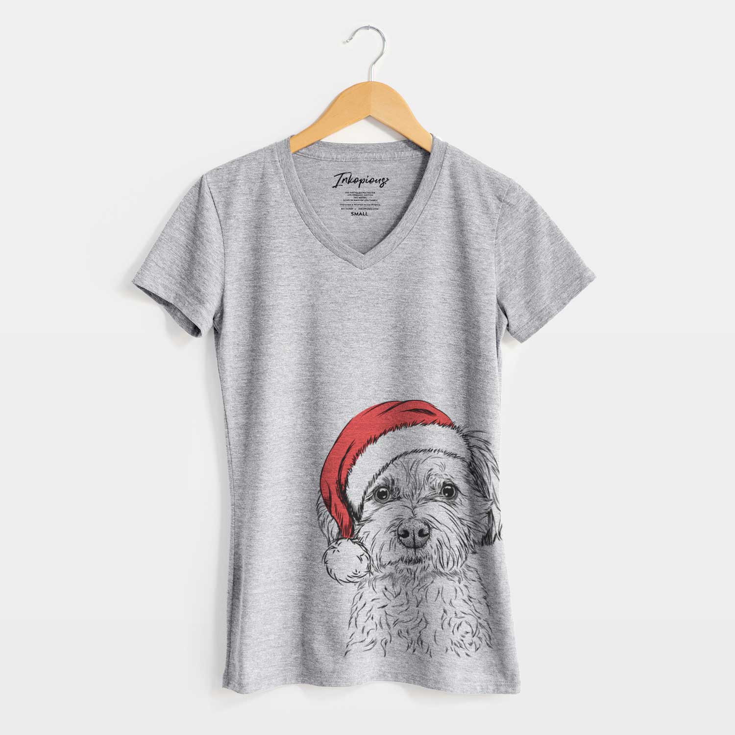 Santa Wyatt the Coton de Tulear - Women's V-neck Shirt